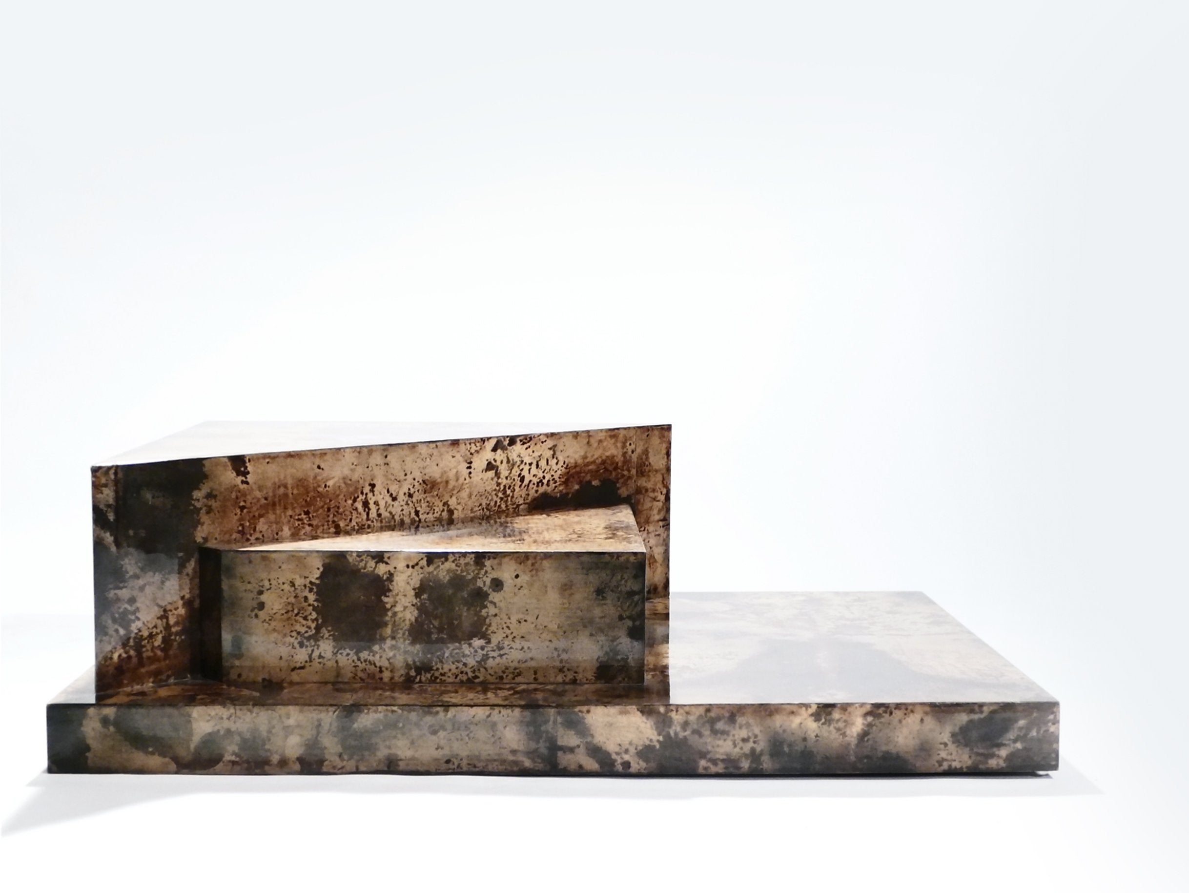Rare goatskin parchment coffee table by Aldo Tura 1960's