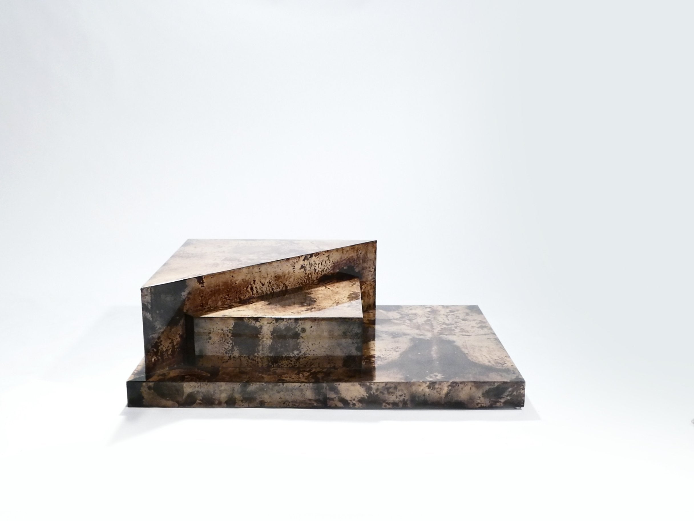 Rare goatskin parchment coffee table by Aldo Tura 1960's