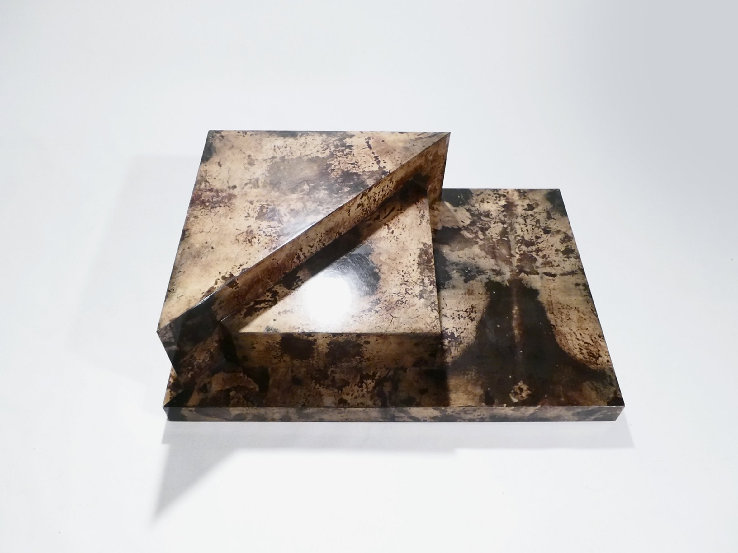 Rare goatskin parchment coffee table by Aldo Tura 1960's