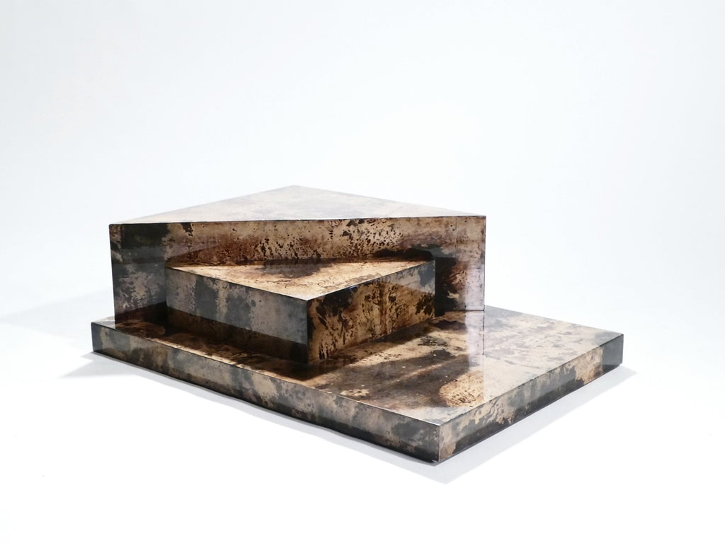 Rare goatskin parchment coffee table by Aldo Tura 1960's