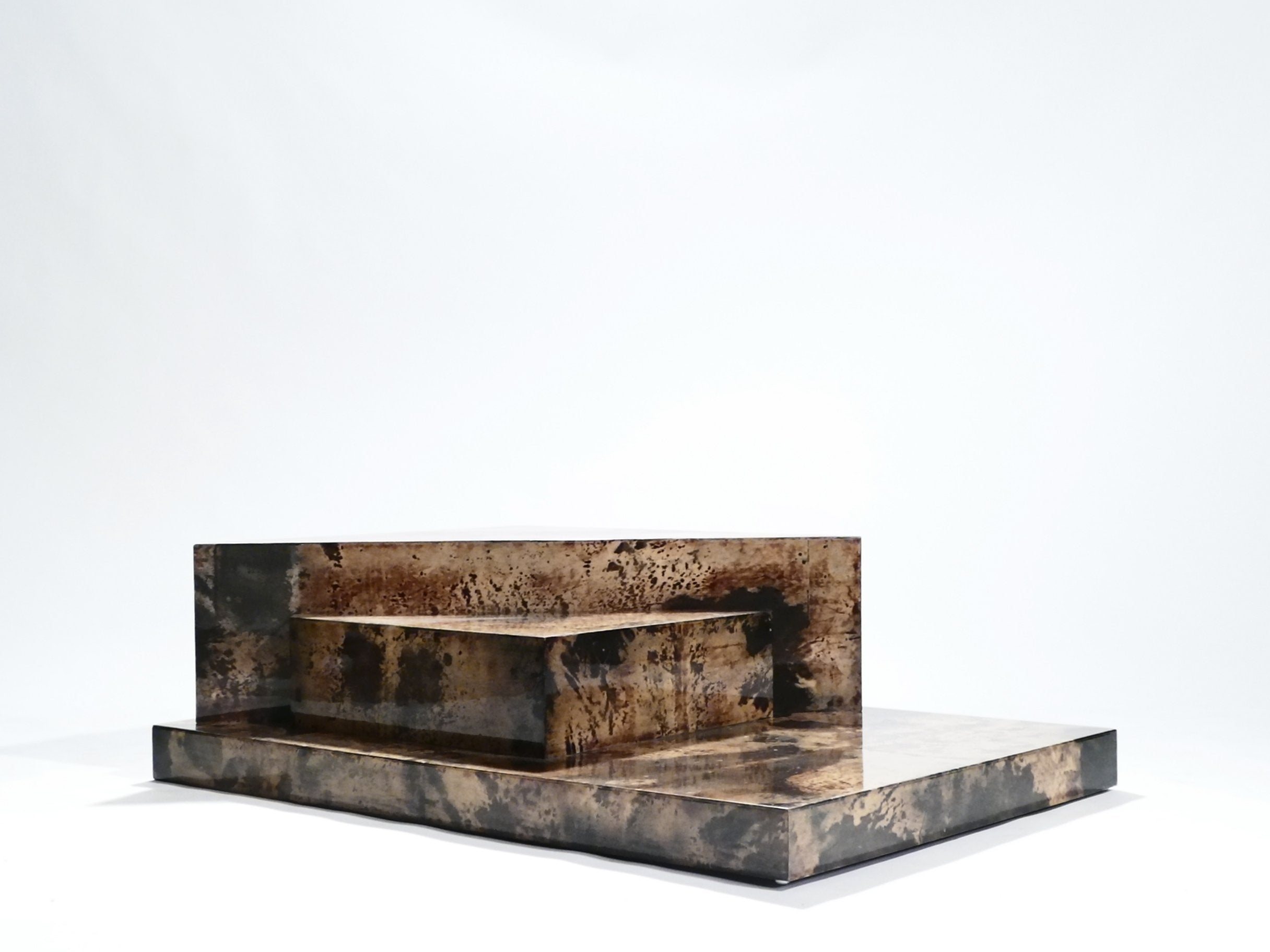 Rare goatskin parchment coffee table by Aldo Tura 1960's
