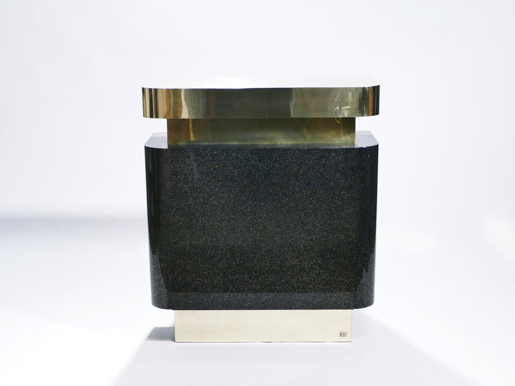 Rare lacquer and brass bar J.C. Mahey 1970’s