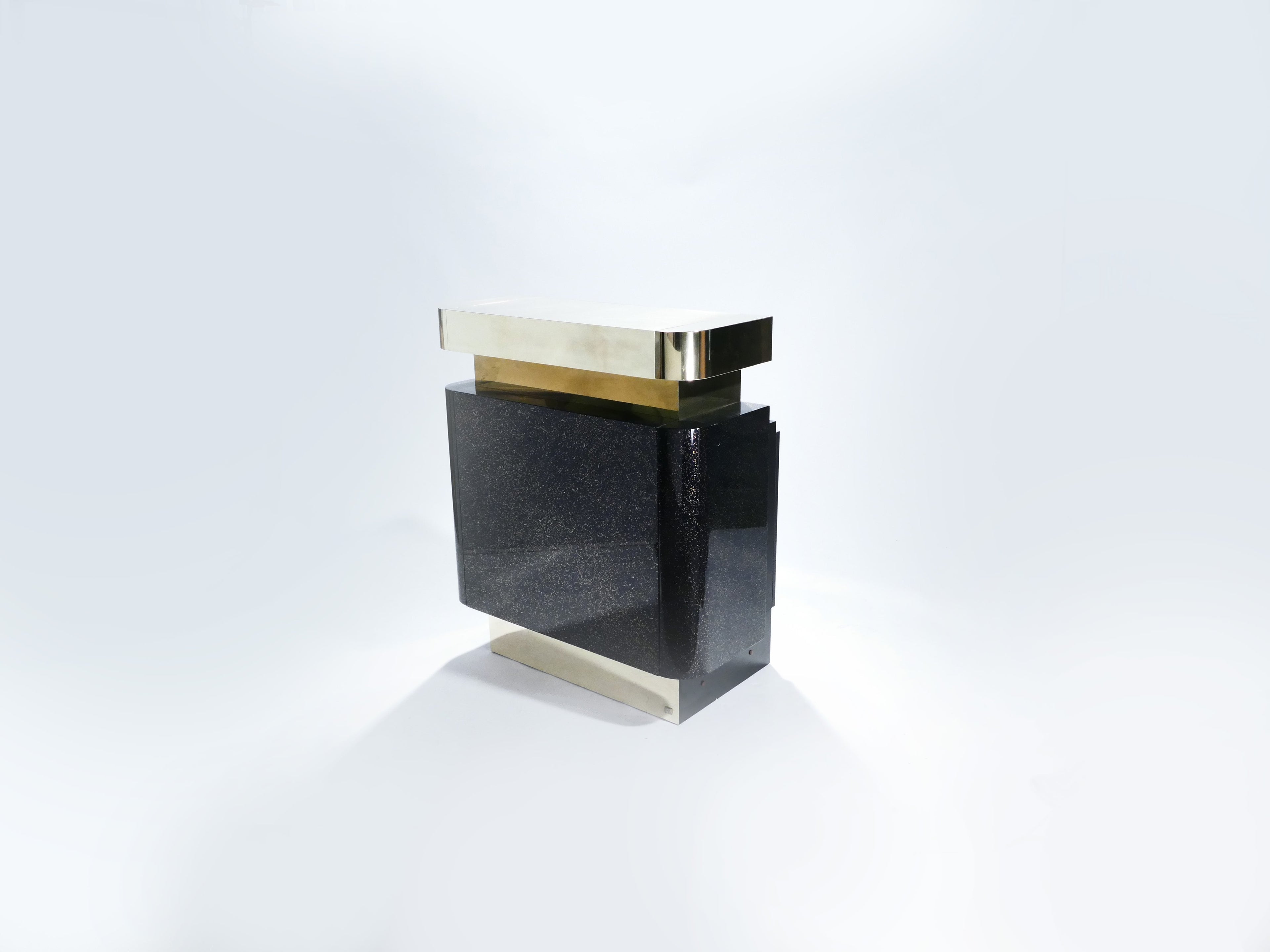 Rare lacquer and brass bar J.C. Mahey 1970’s