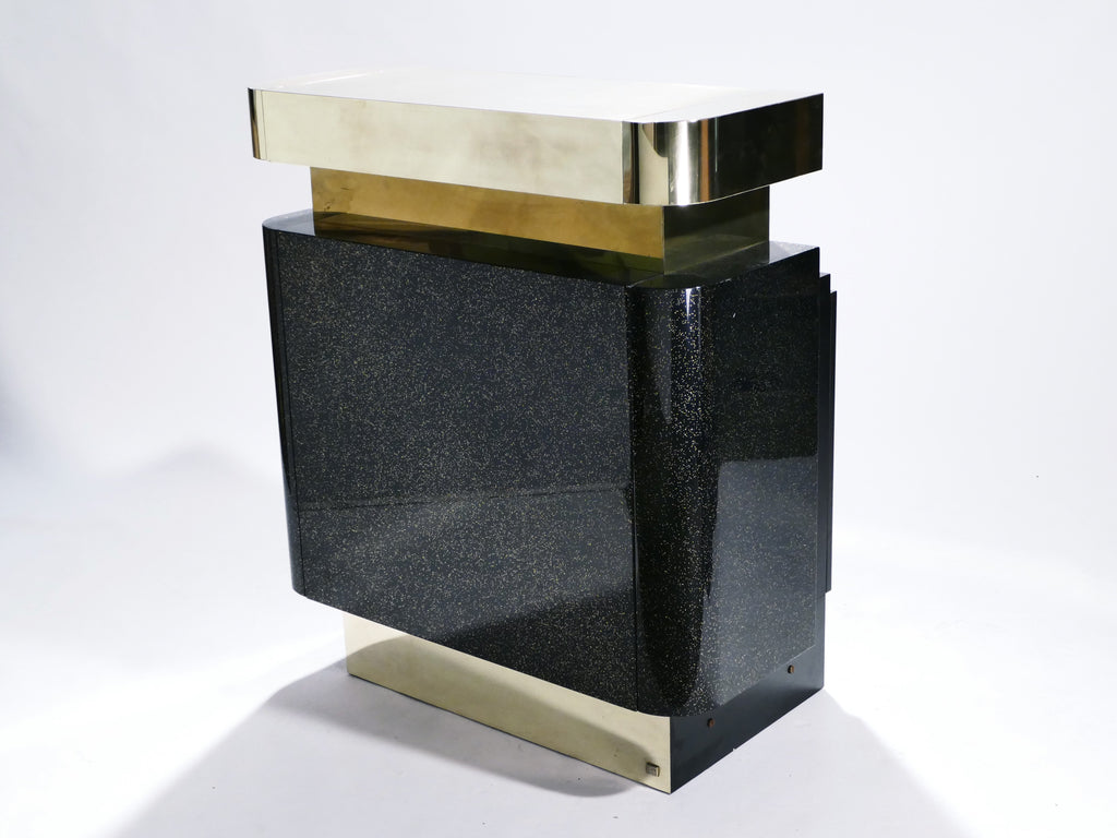 Rare lacquer and brass bar J.C. Mahey 1970’s