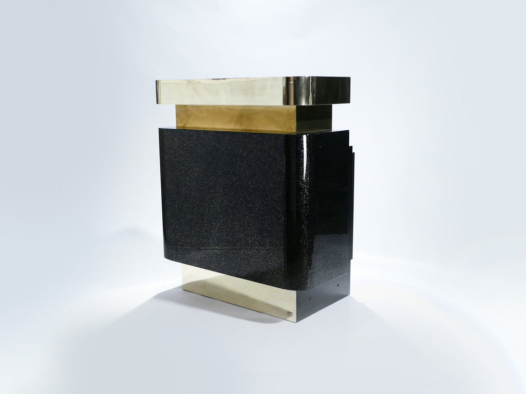 Rare lacquer and brass bar J.C. Mahey 1970’s