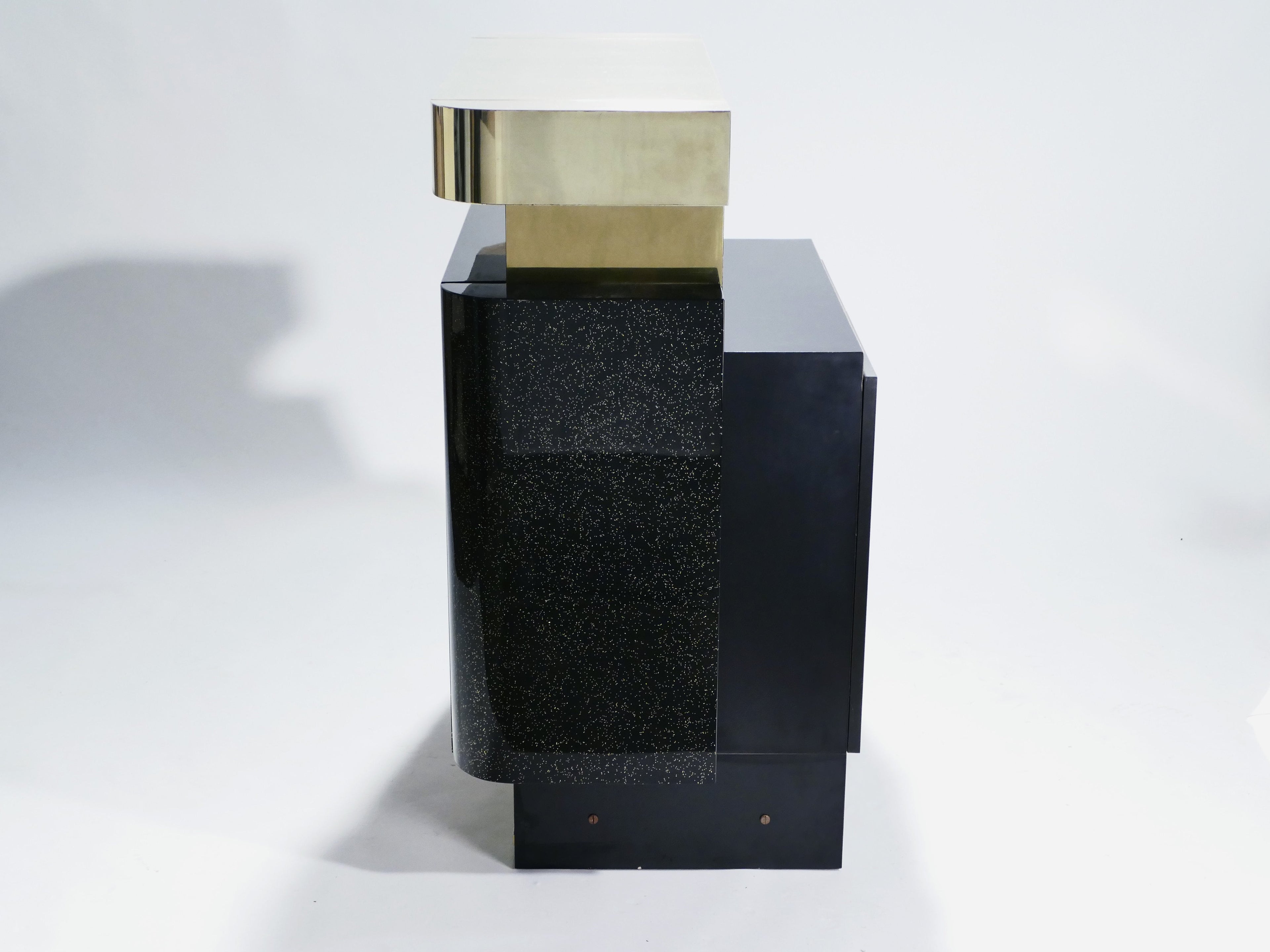 Rare lacquer and brass bar J.C. Mahey 1970’s