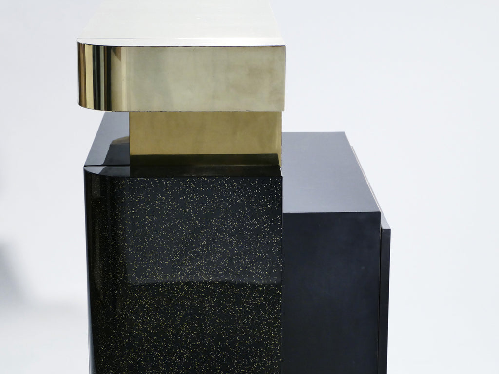 Rare lacquer and brass bar J.C. Mahey 1970’s