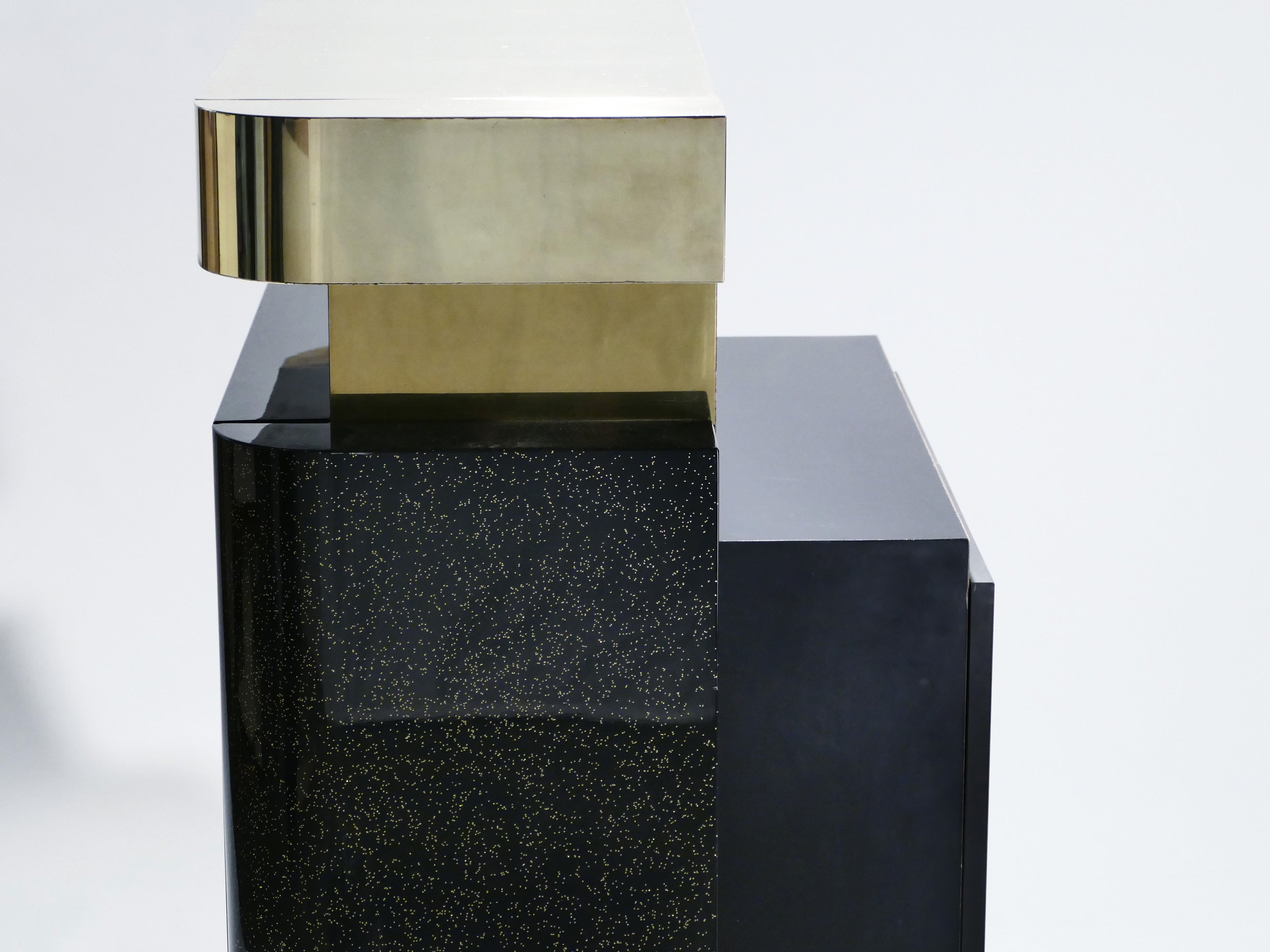 Rare lacquer and brass bar J.C. Mahey 1970’s