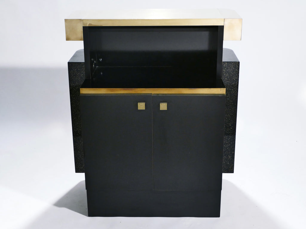 Rare lacquer and brass bar J.C. Mahey 1970’s