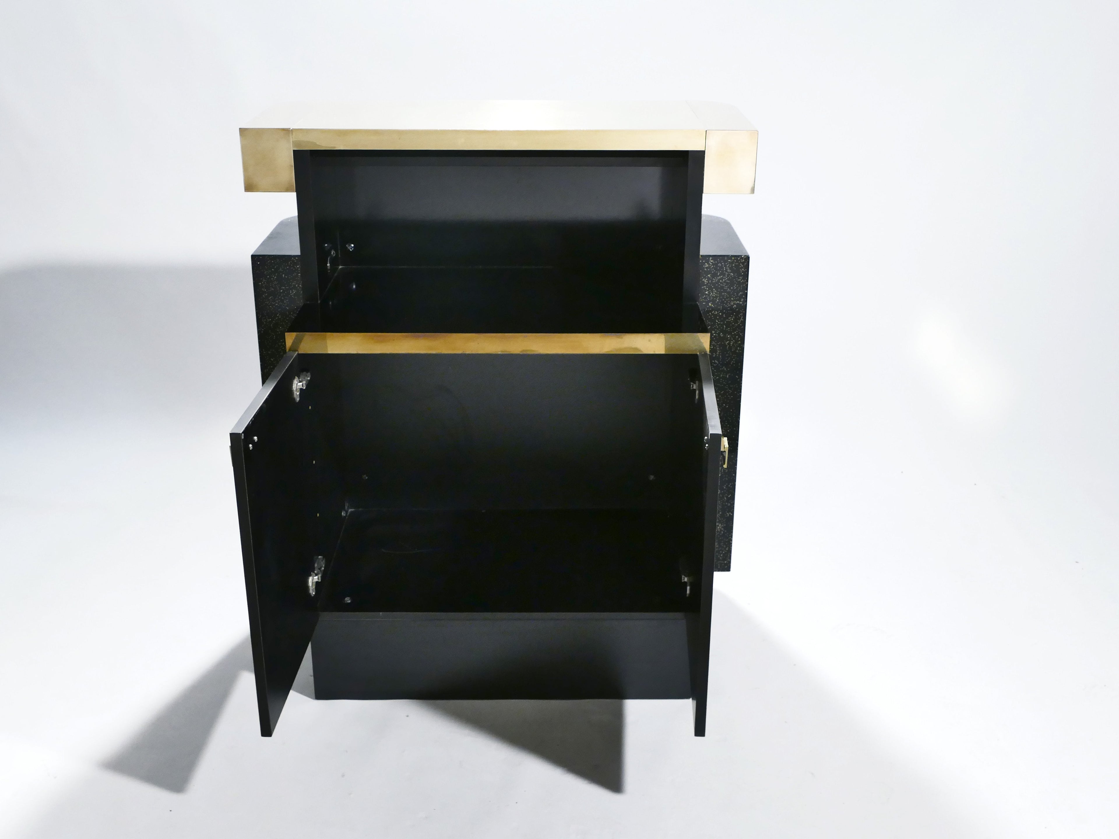 Rare lacquer and brass bar J.C. Mahey 1970’s