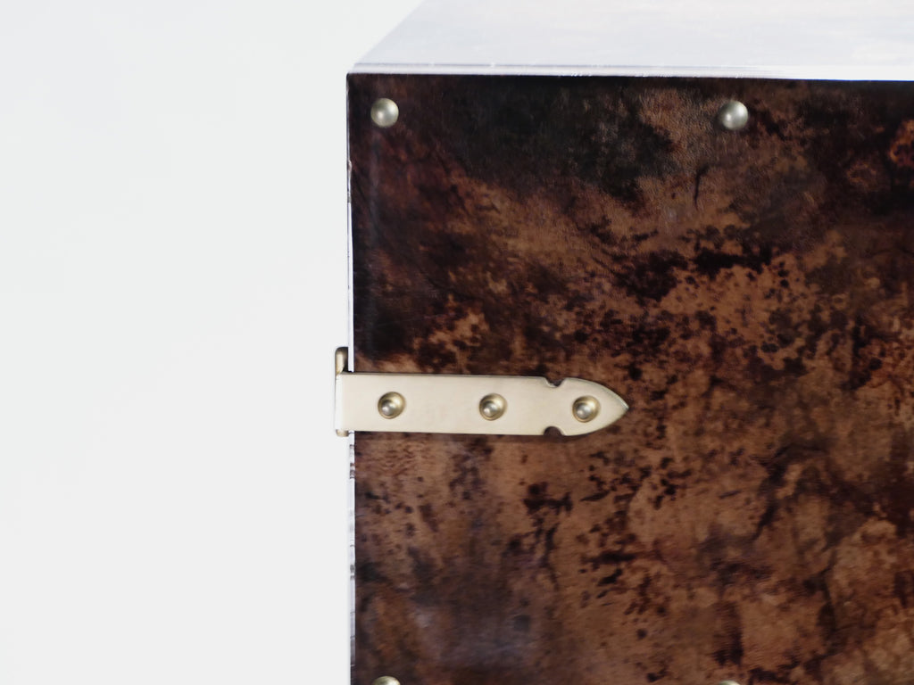 Bar cabinet in goatskin parchment by Aldo Tura 1960’s