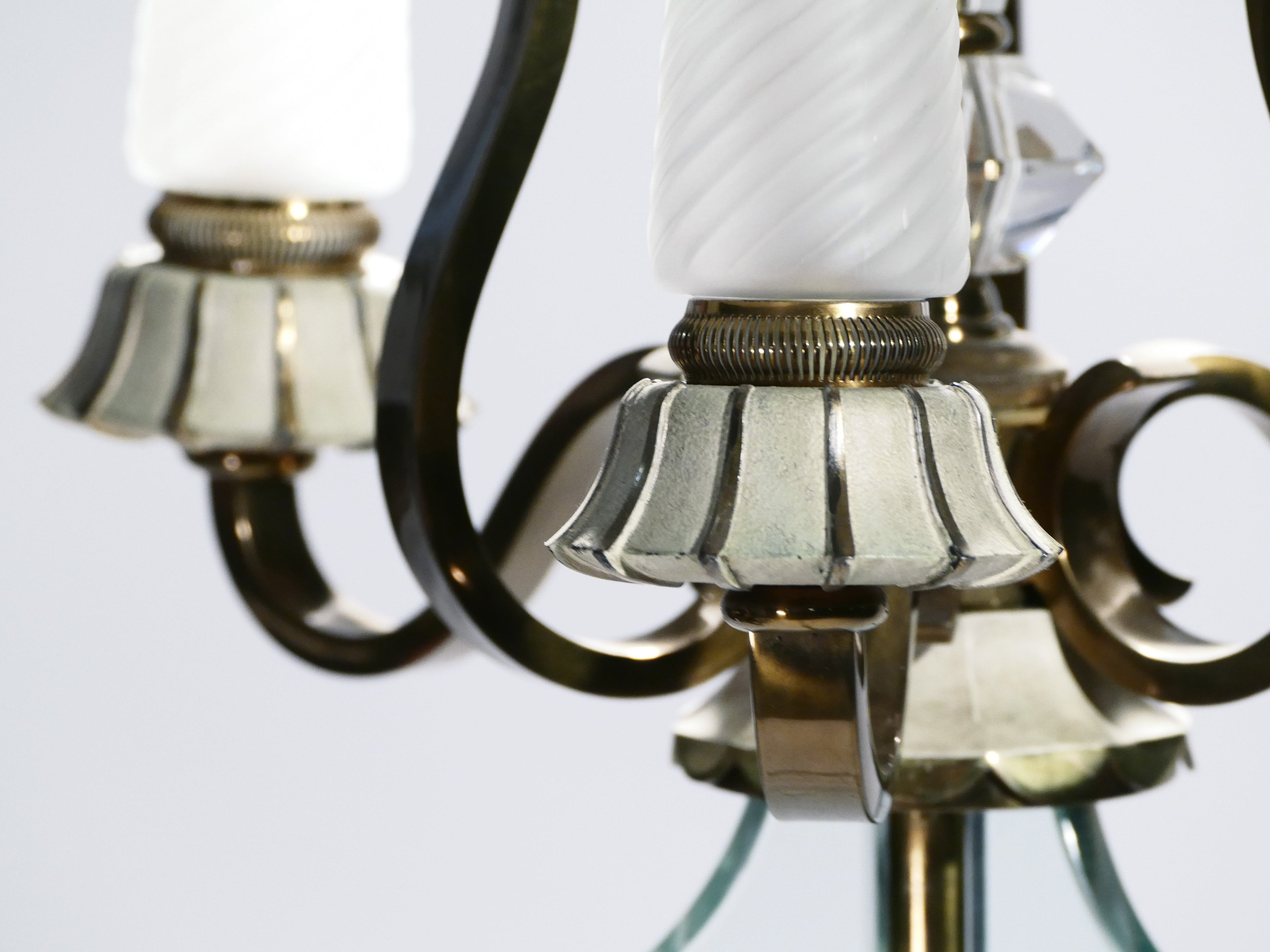 French Bronze and crystal floor lamp by Sabino 1930s
