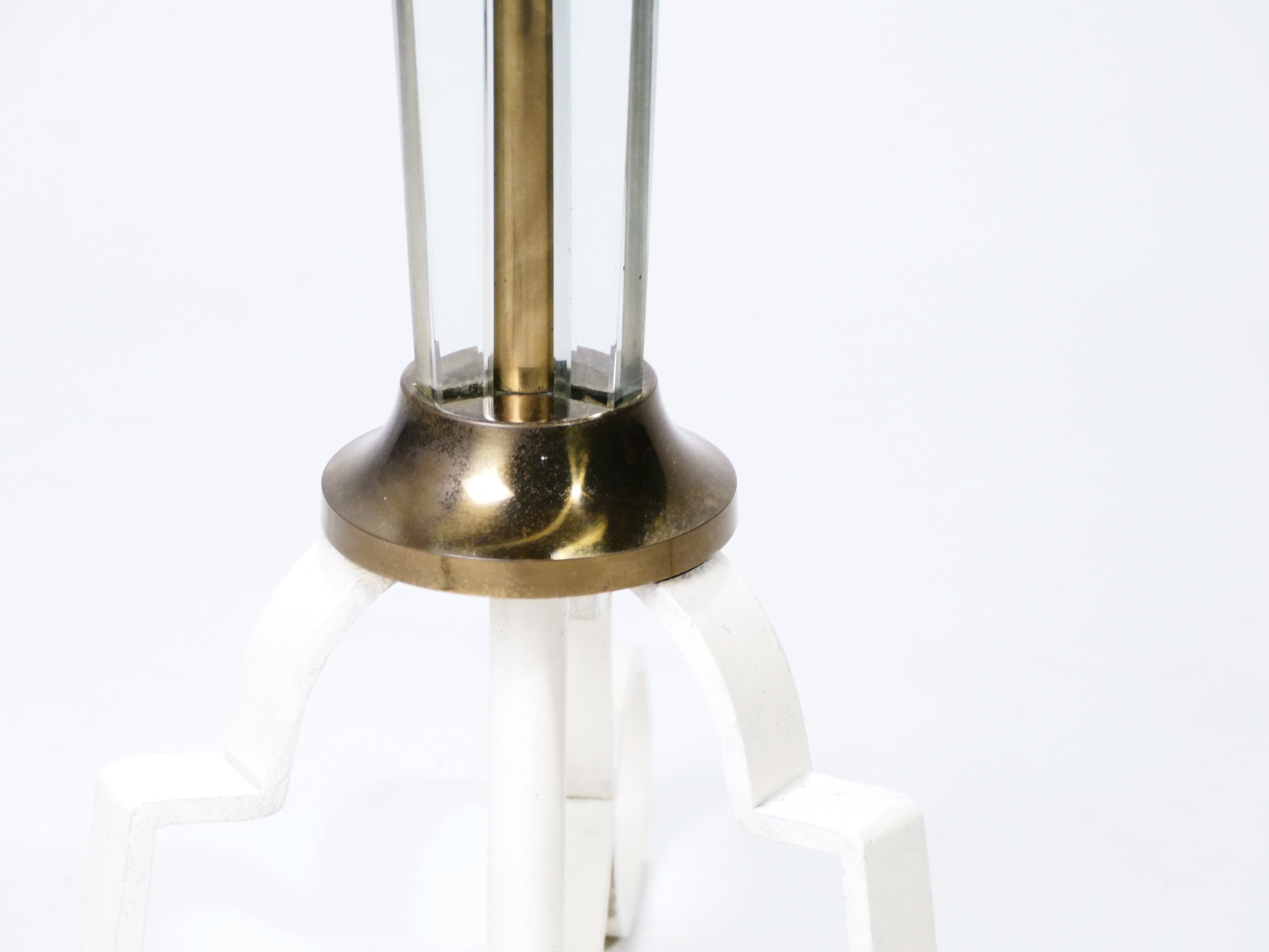 French Bronze and crystal floor lamp by Sabino 1930s
