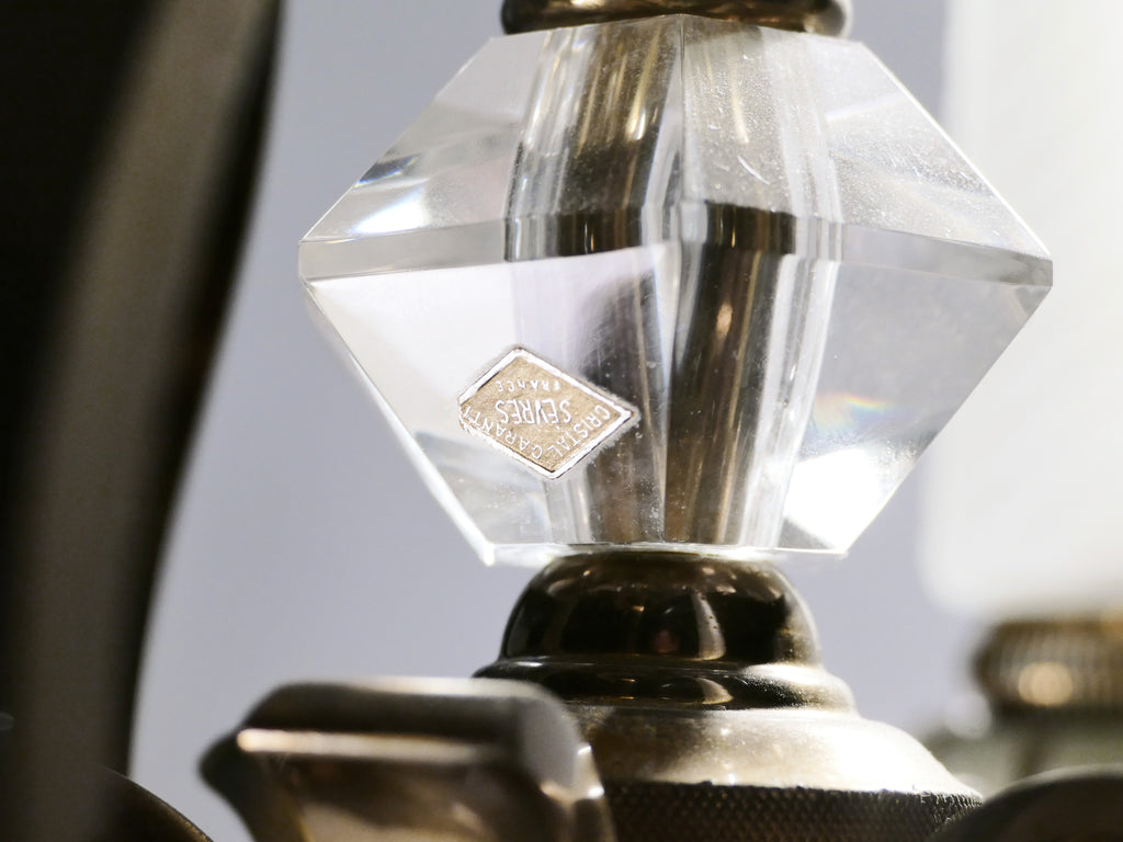 French Bronze and crystal floor lamp by Sabino 1930s