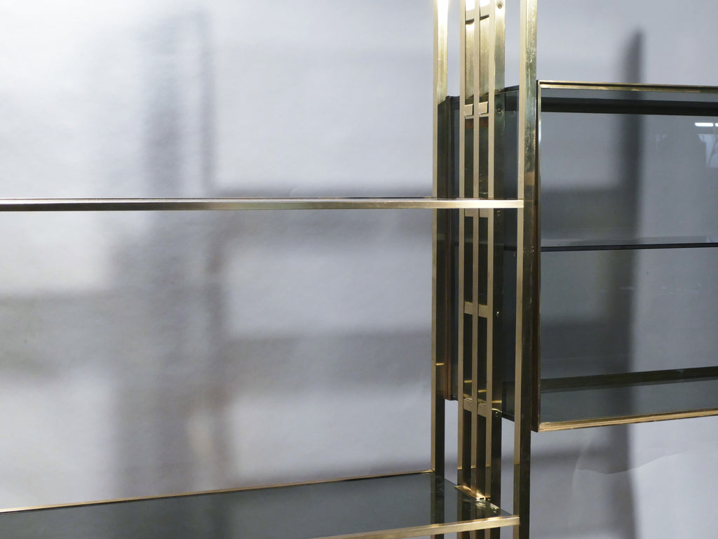 Rare Kim Moltzer French Lacquer and brass shelves 1970s