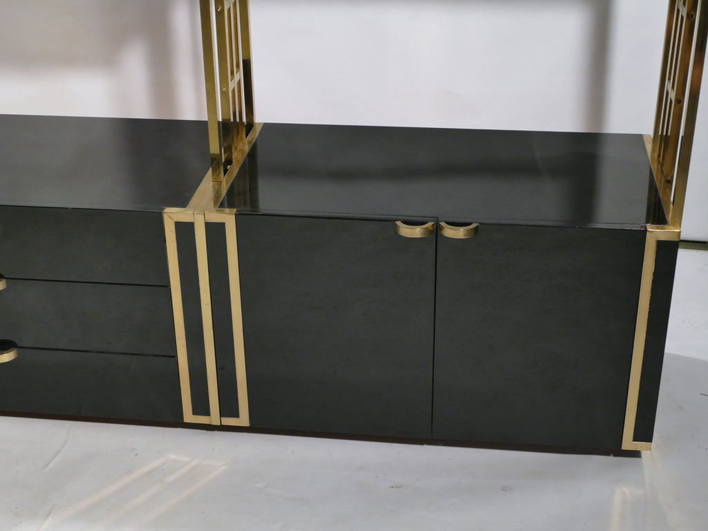 Rare Kim Moltzer French Lacquer and brass shelves 1970s