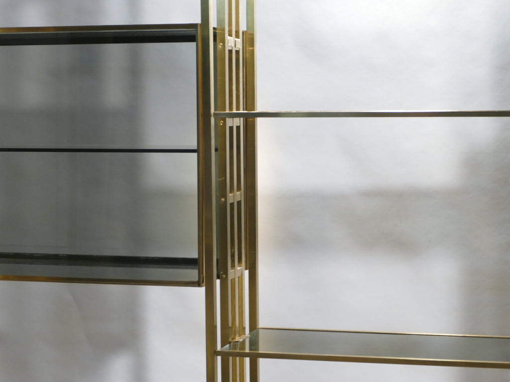 Rare Kim Moltzer French Lacquer and brass shelves 1970s