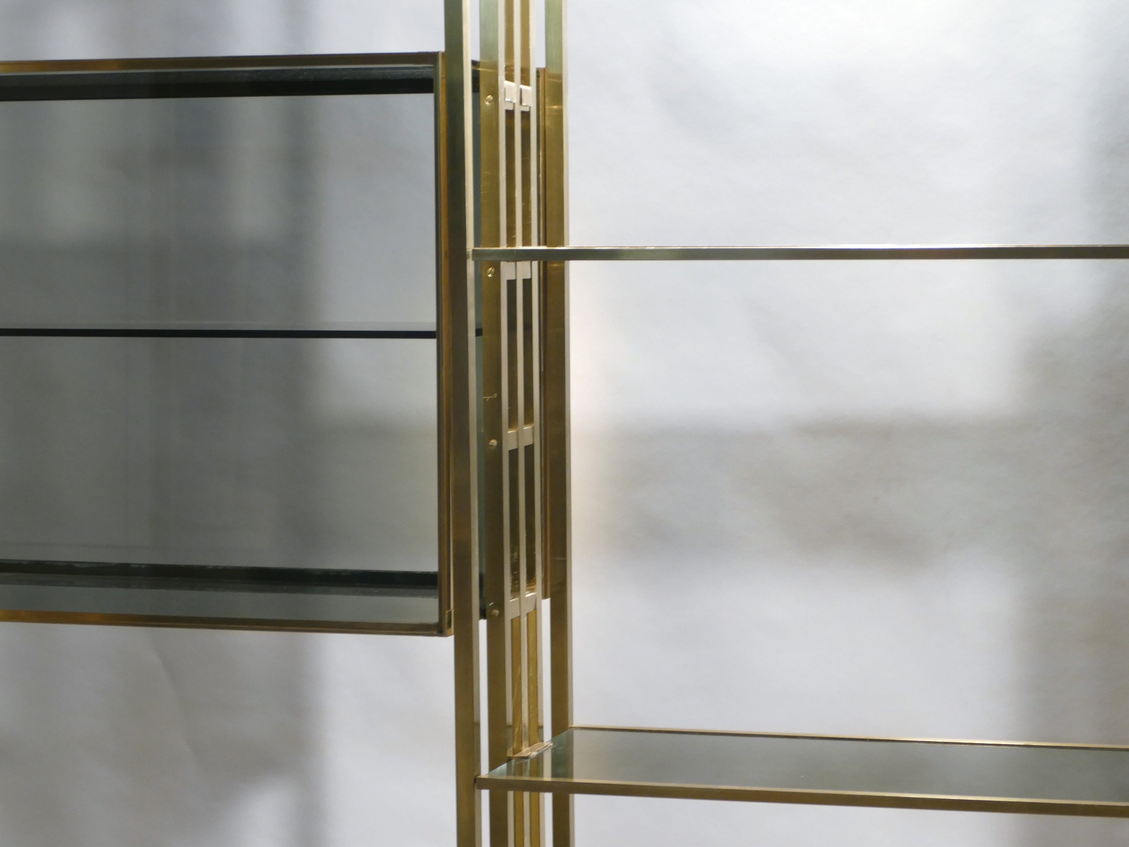 Rare Kim Moltzer French Lacquer and brass shelves 1970s