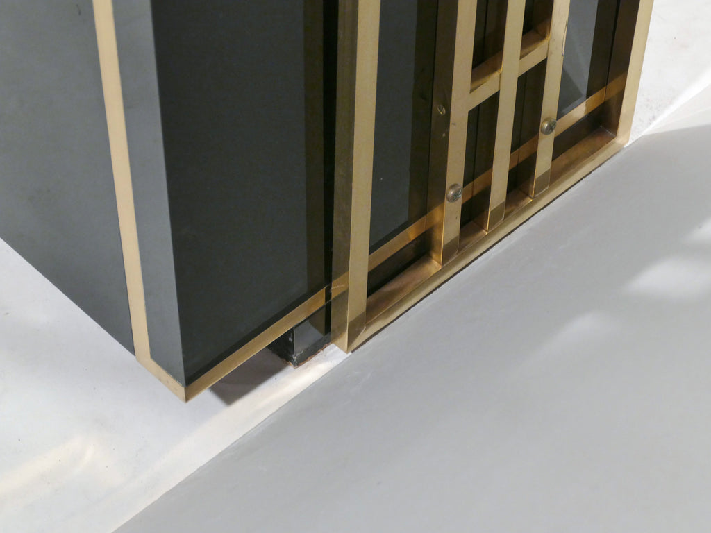 Rare Kim Moltzer French Lacquer and brass shelves 1970s