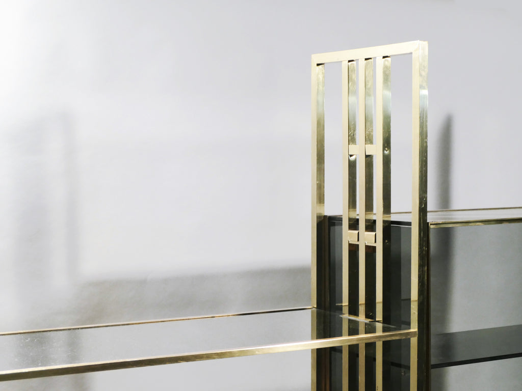 Rare Kim Moltzer French Lacquer and brass shelves 1970s