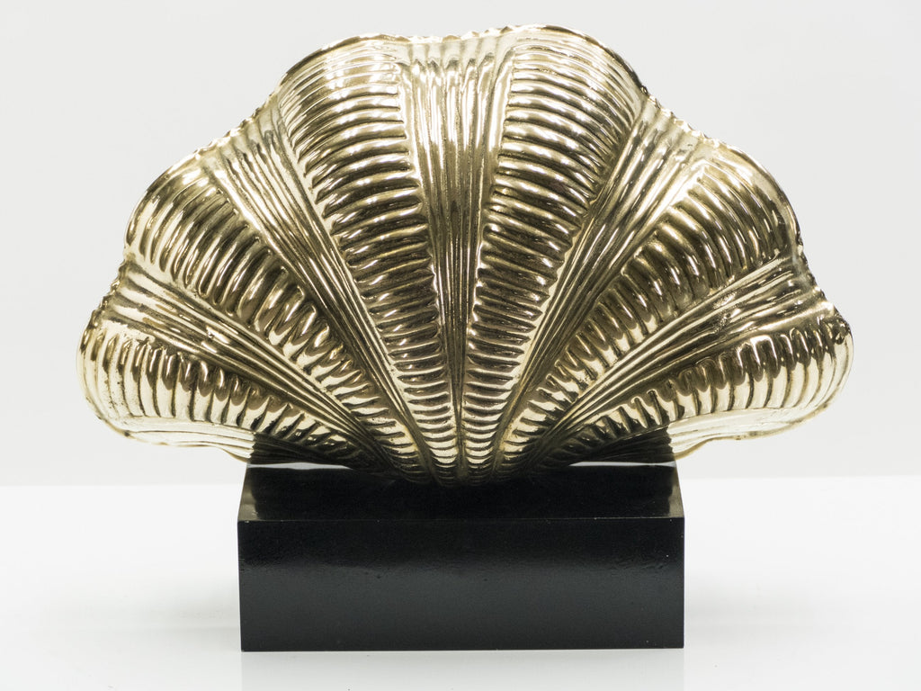 Italian mid-century Solid Brass Scallop table lamps 1960s