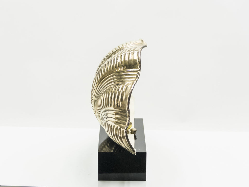 Italian mid-century Solid Brass Scallop table lamps 1960s
