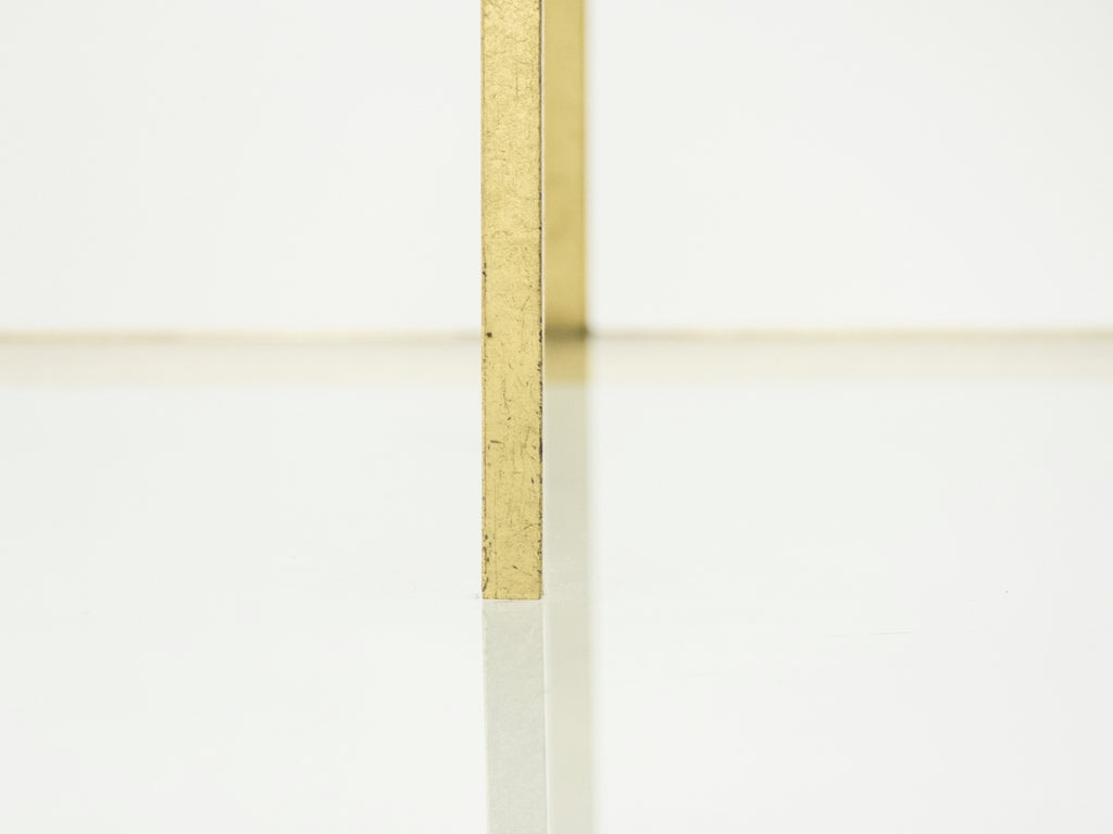 Roger Thibier gilt wrought iron glass coffee end table 1960s