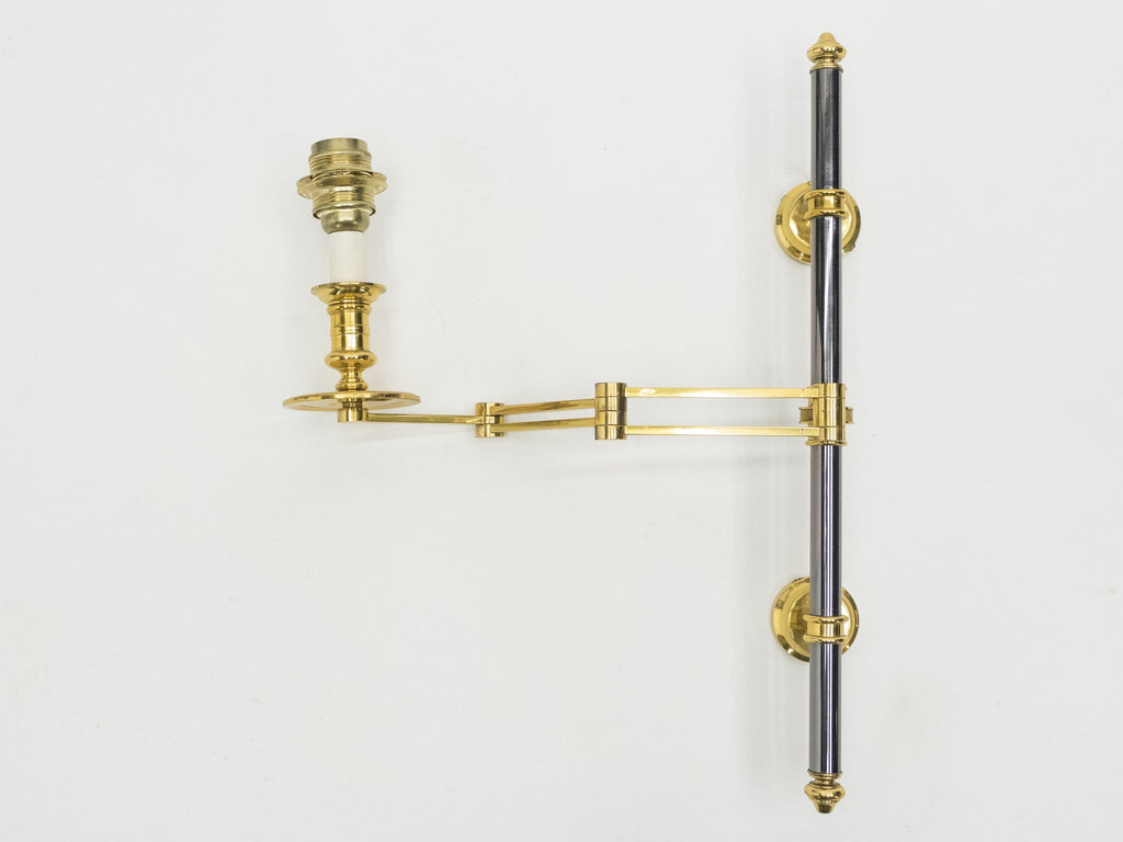 Pair of Maison Jansen metal brass Retractable wing Sconces 1960s