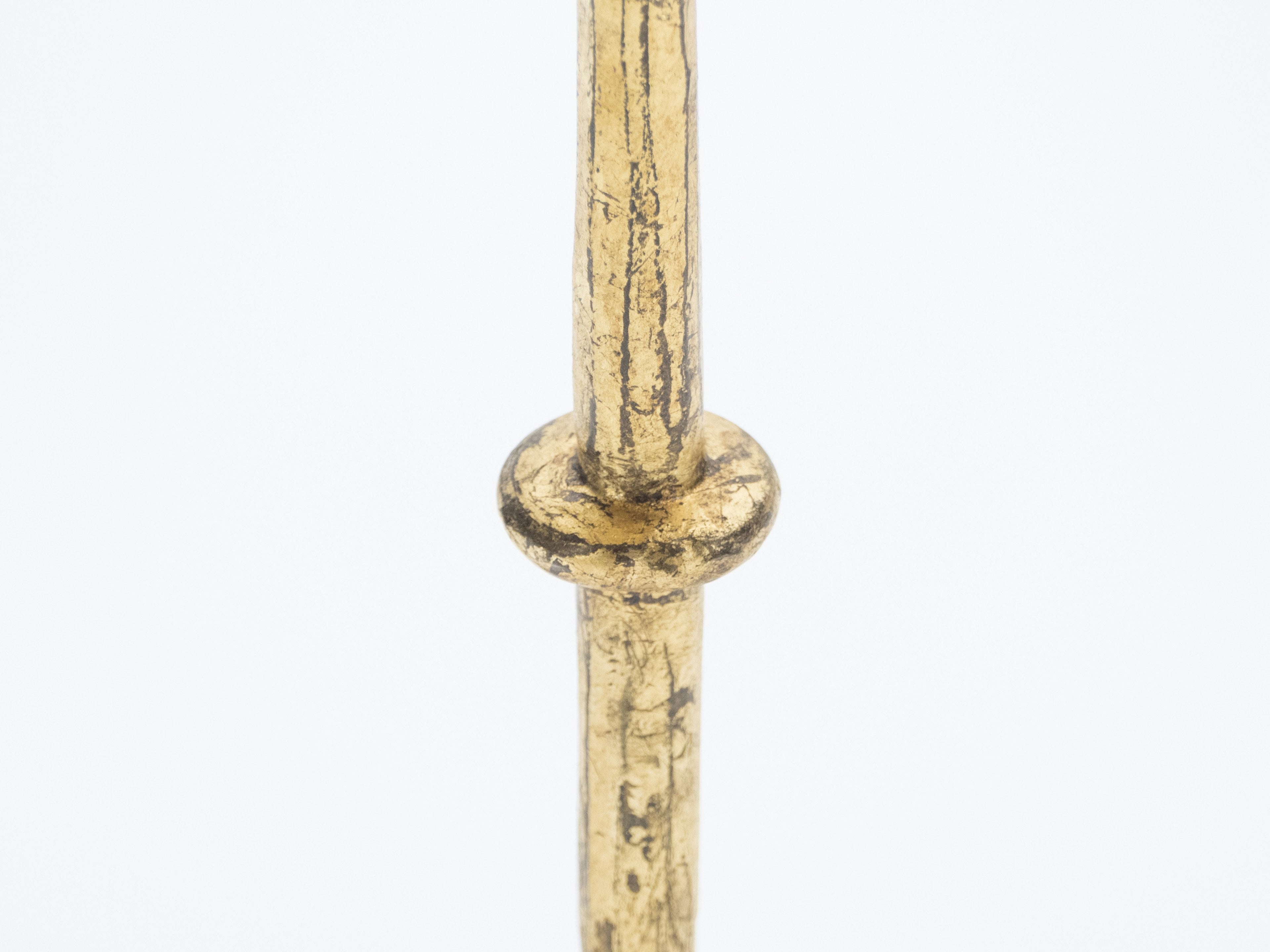 Rare French Henri Pouenat gilt wrought iron gold leaf gueridon 1960s