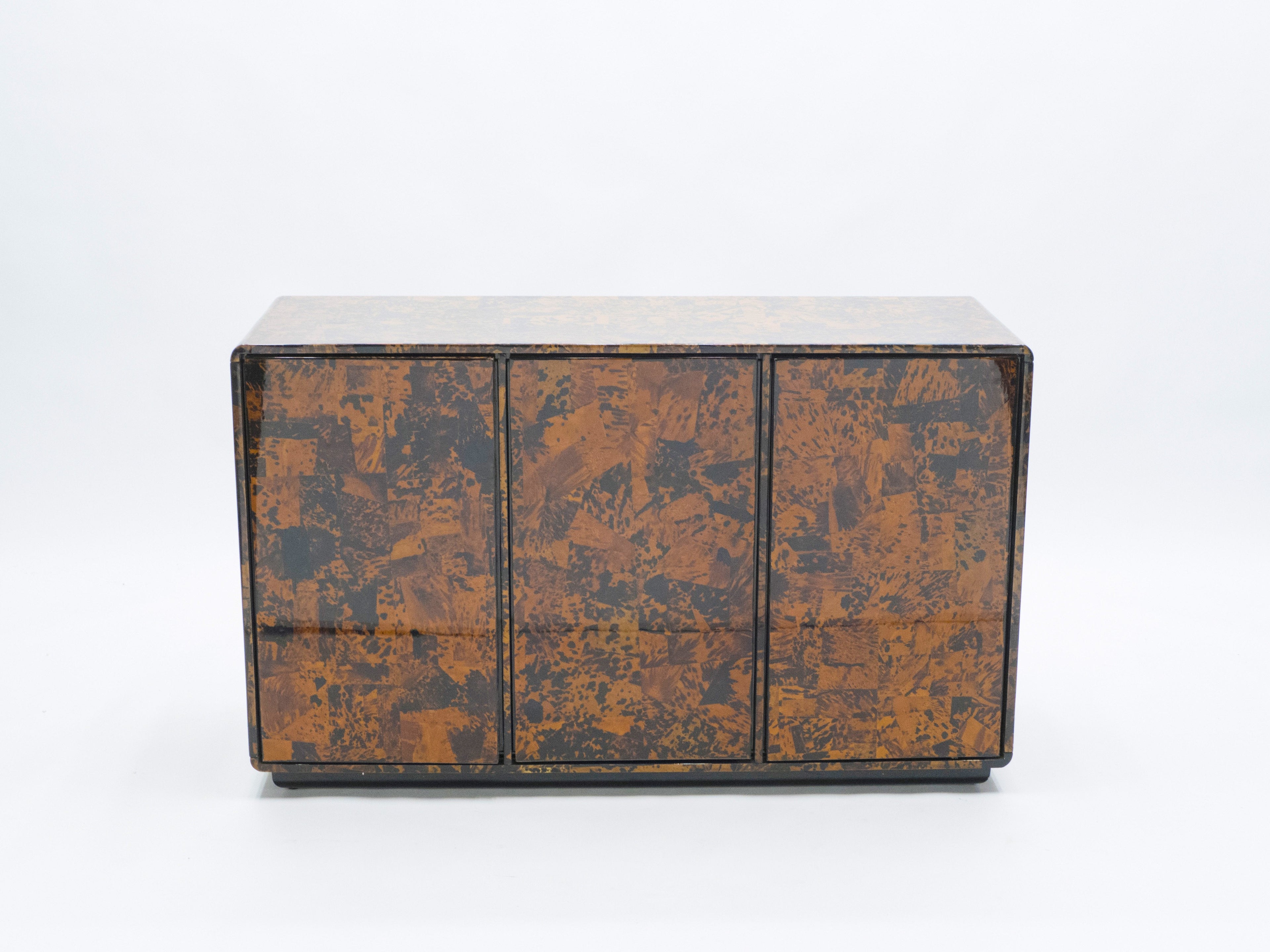 Unique Italian sideboard tortoise shells by Ottini Milano 1973