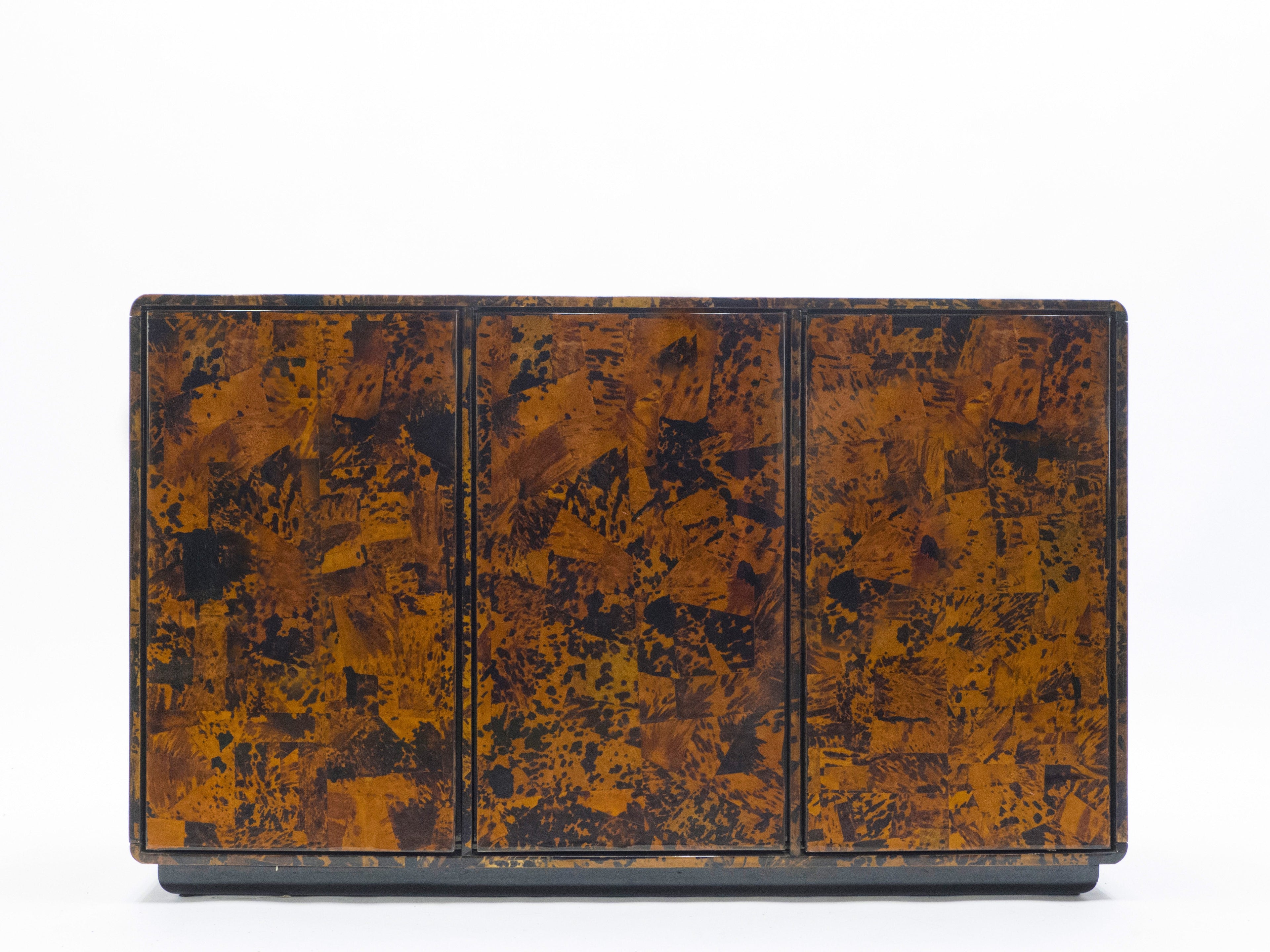 Unique Italian sideboard tortoise shells by Ottini Milano 1973