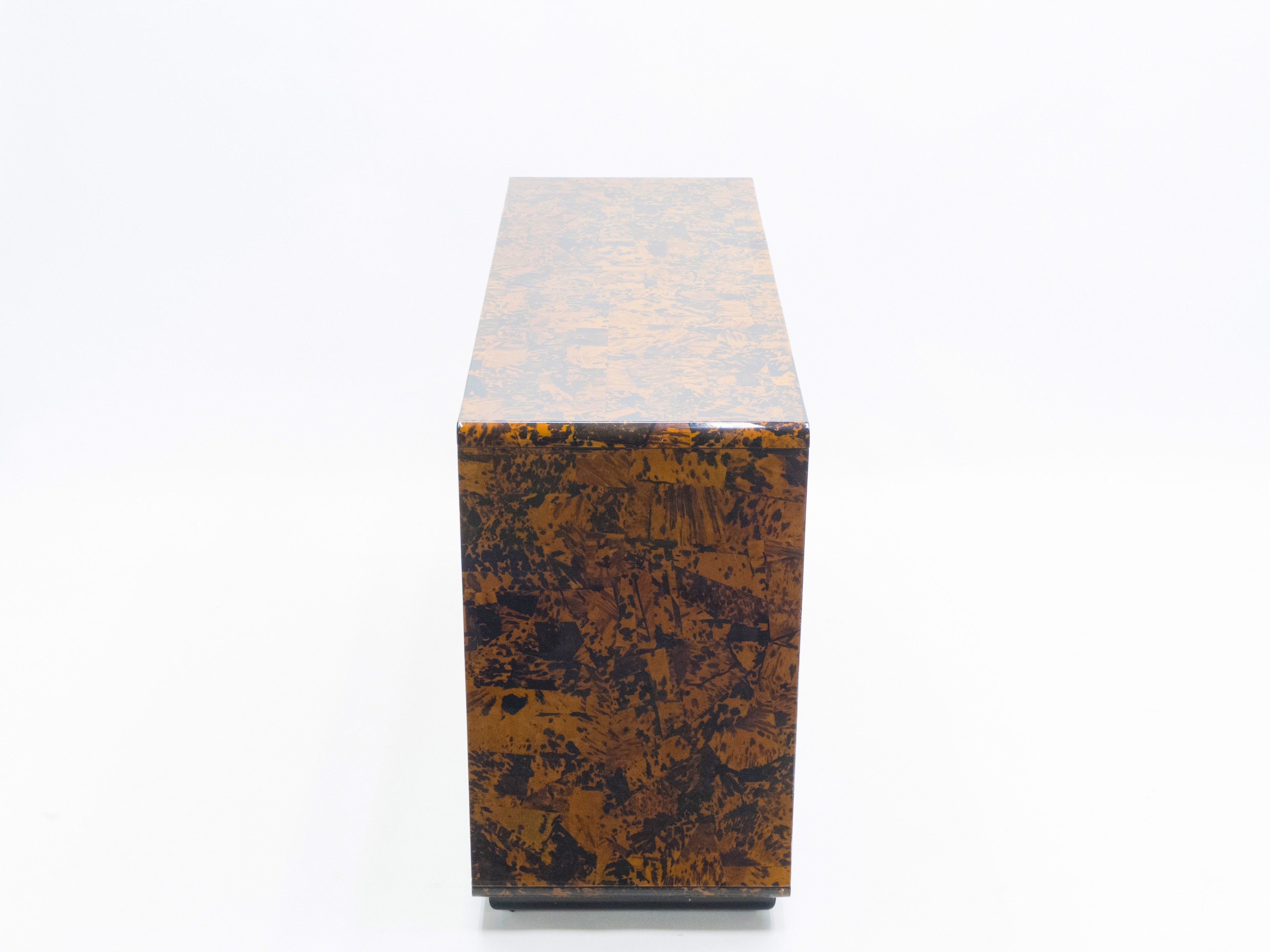 Unique Italian sideboard tortoise shells by Ottini Milano 1973