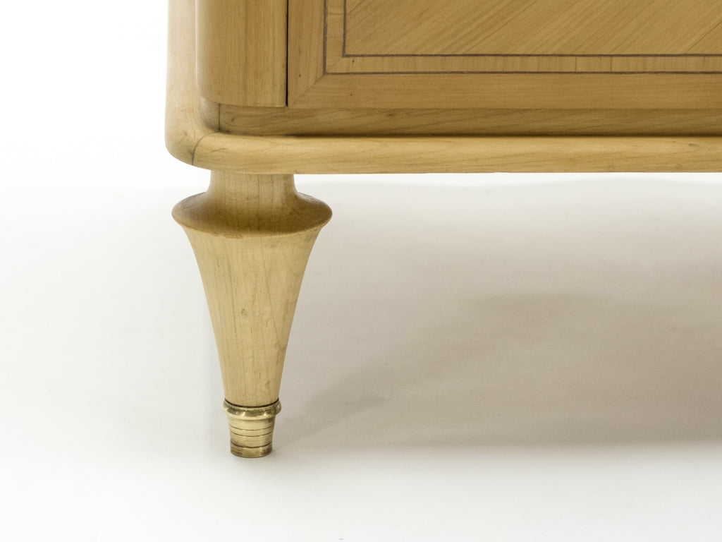 French Mid-century birch cherry wood and brass commode 1960s