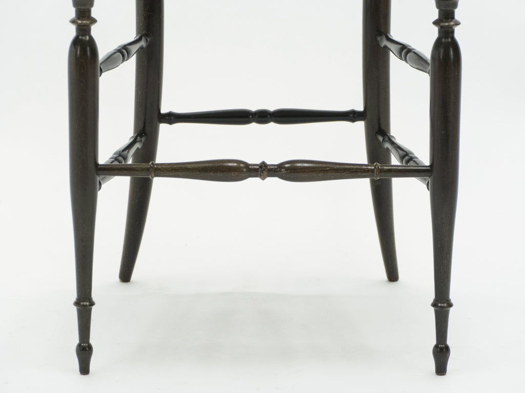 Rare set of six Campanino Chiavari walnut chairs by Fratelli Levaggi 1950
