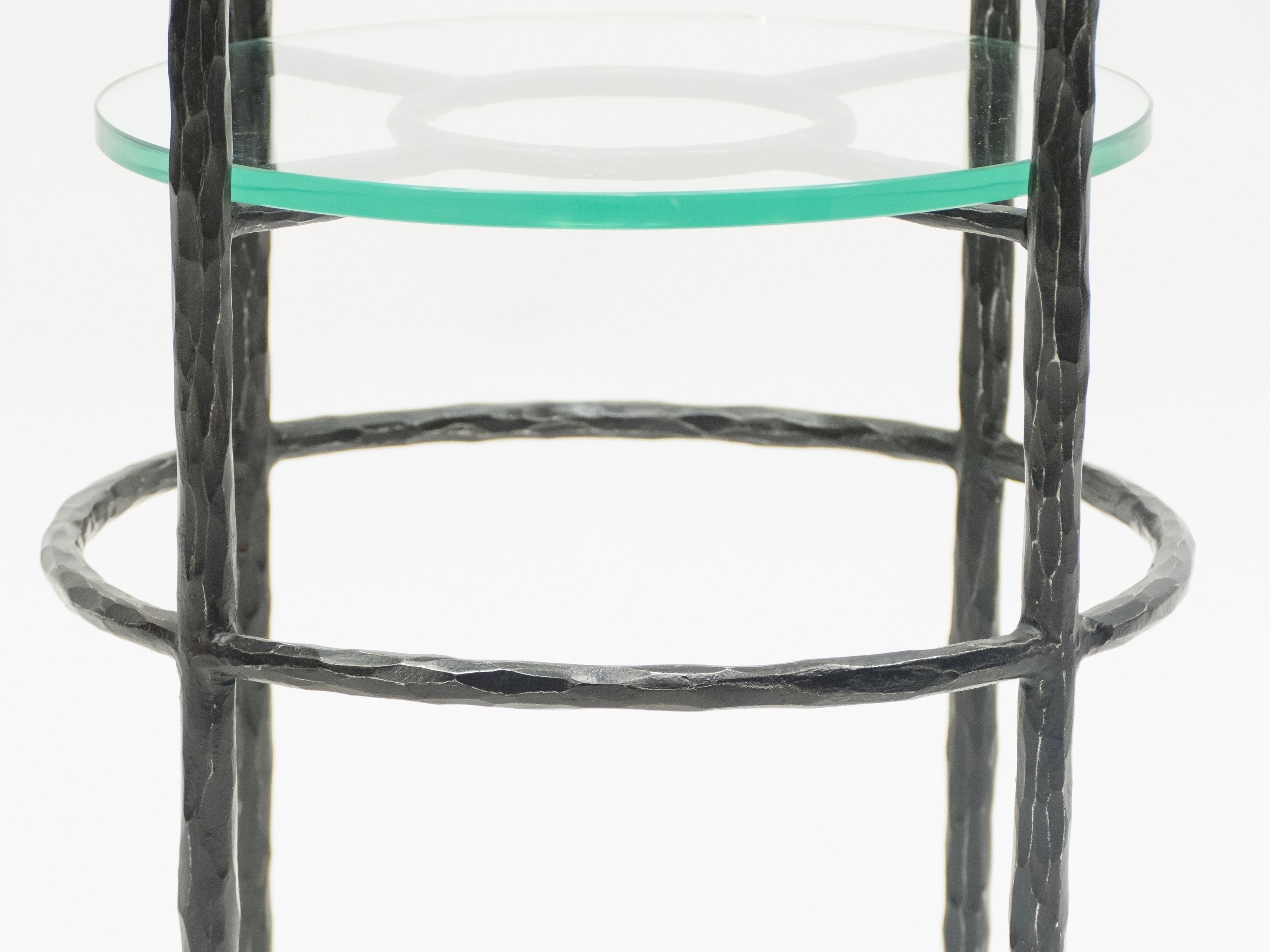 Rare signed gilded wrought iron gueridon table by Garouste & Bonetti 1995