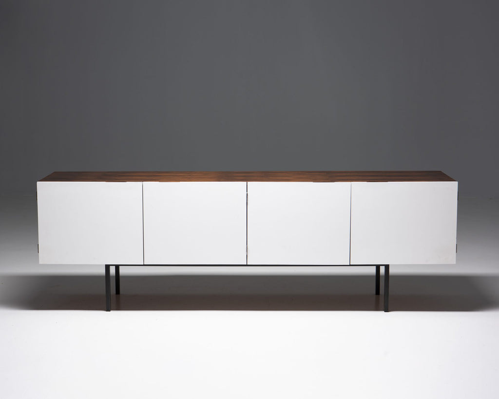 Sideboard in Zebrano veneer with White Doors, 1960’s