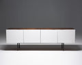 Sideboard in Zebrano veneer with White Doors, 1960’s