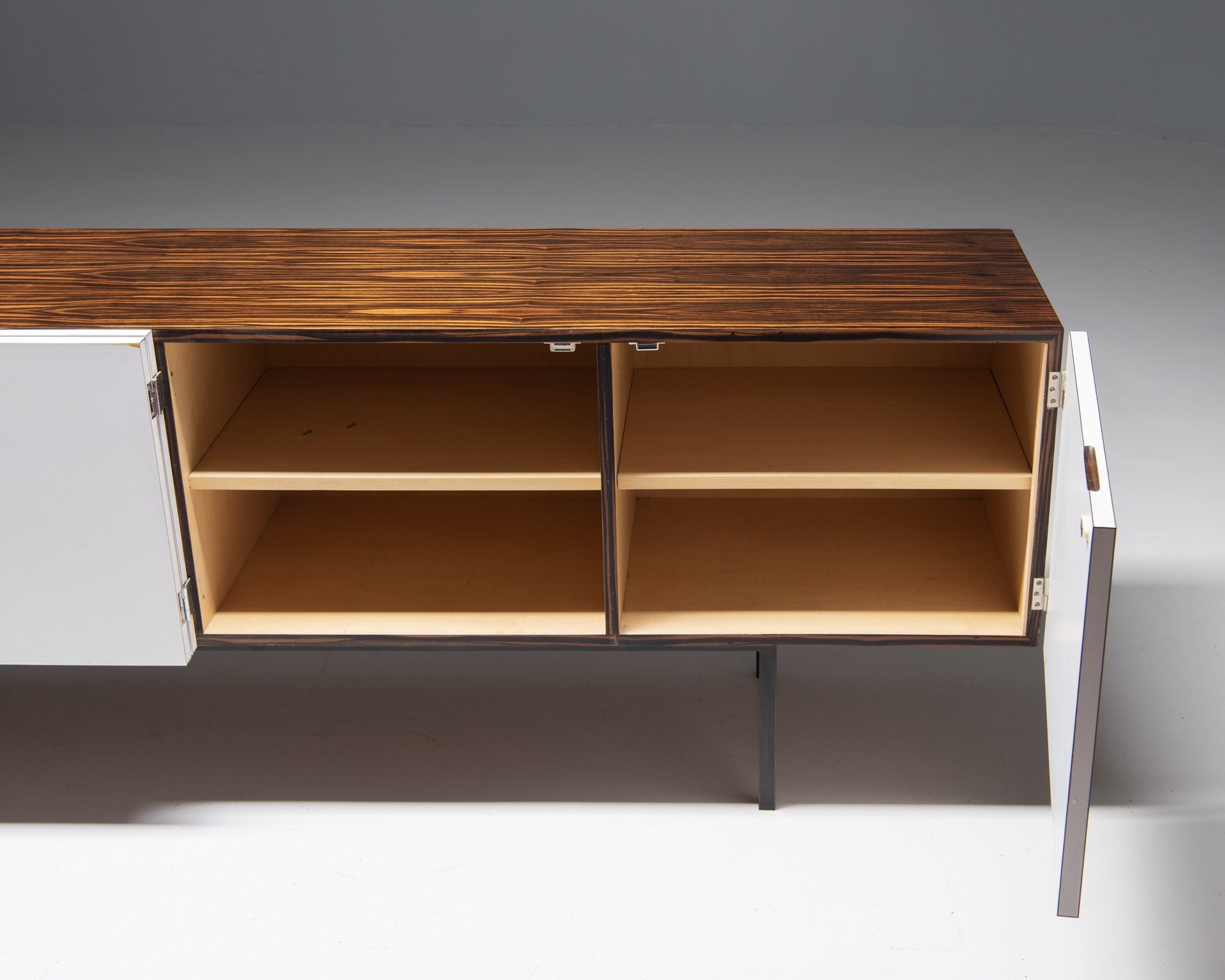 Sideboard in Zebrano veneer with White Doors, 1960’s