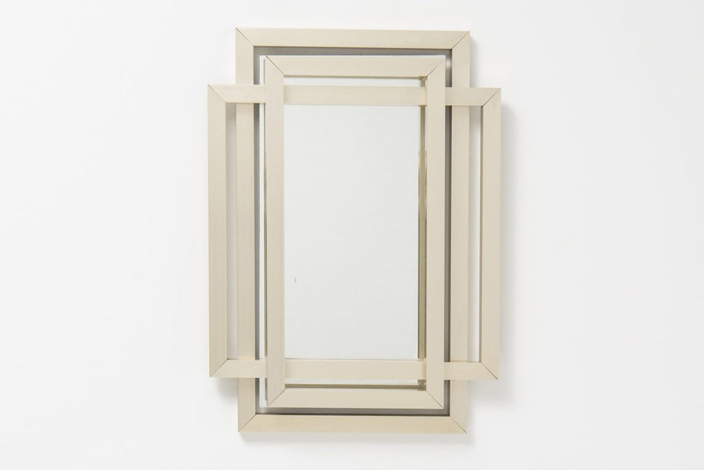 Philippe Jean Sculptural mirror in brass, 1970s