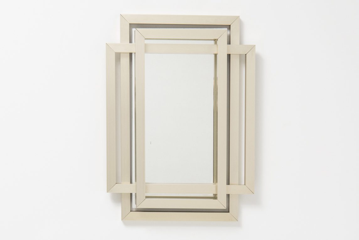 Philippe Jean Sculptural mirror in brass, 1970s