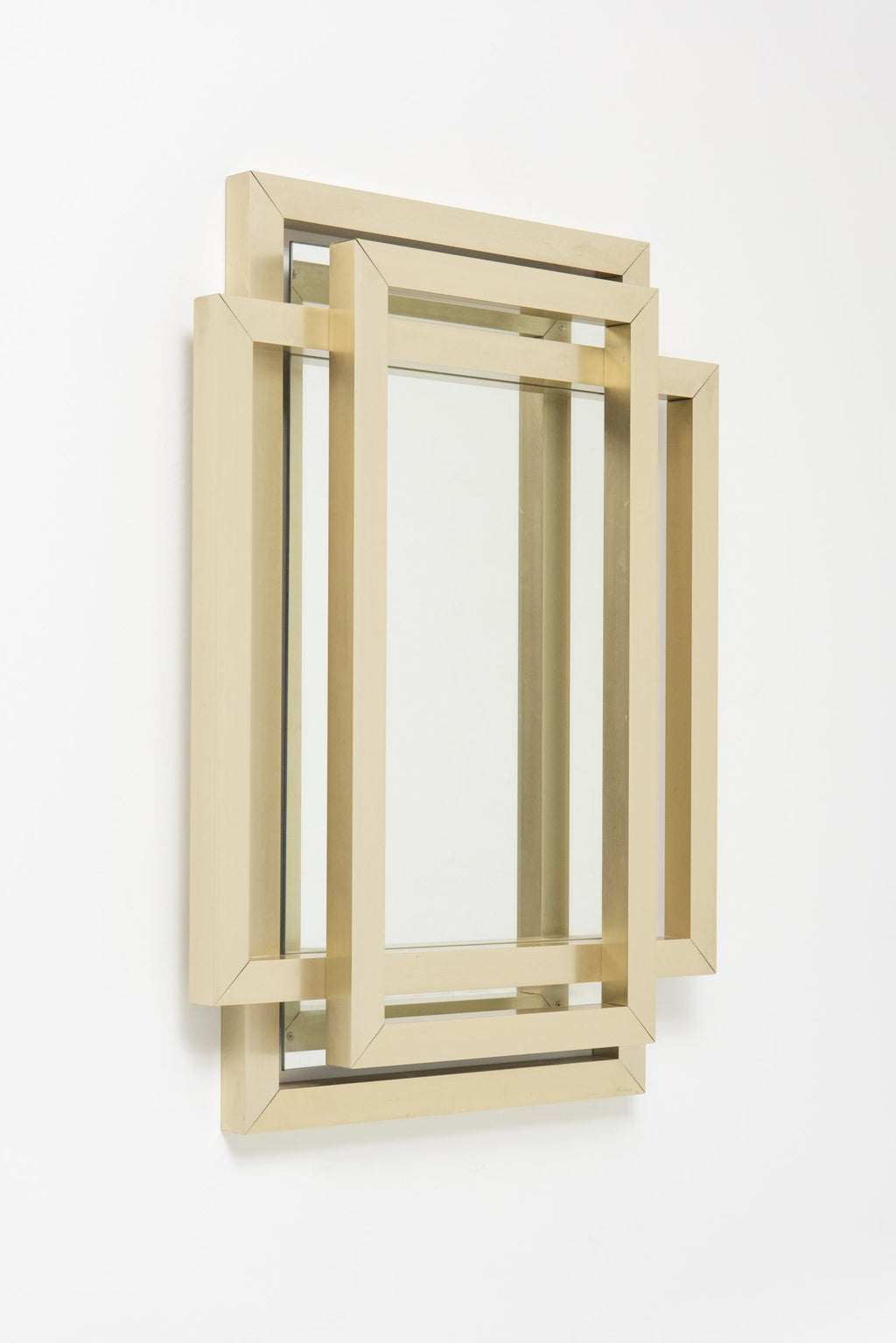 Philippe Jean Sculptural mirror in brass, 1970s