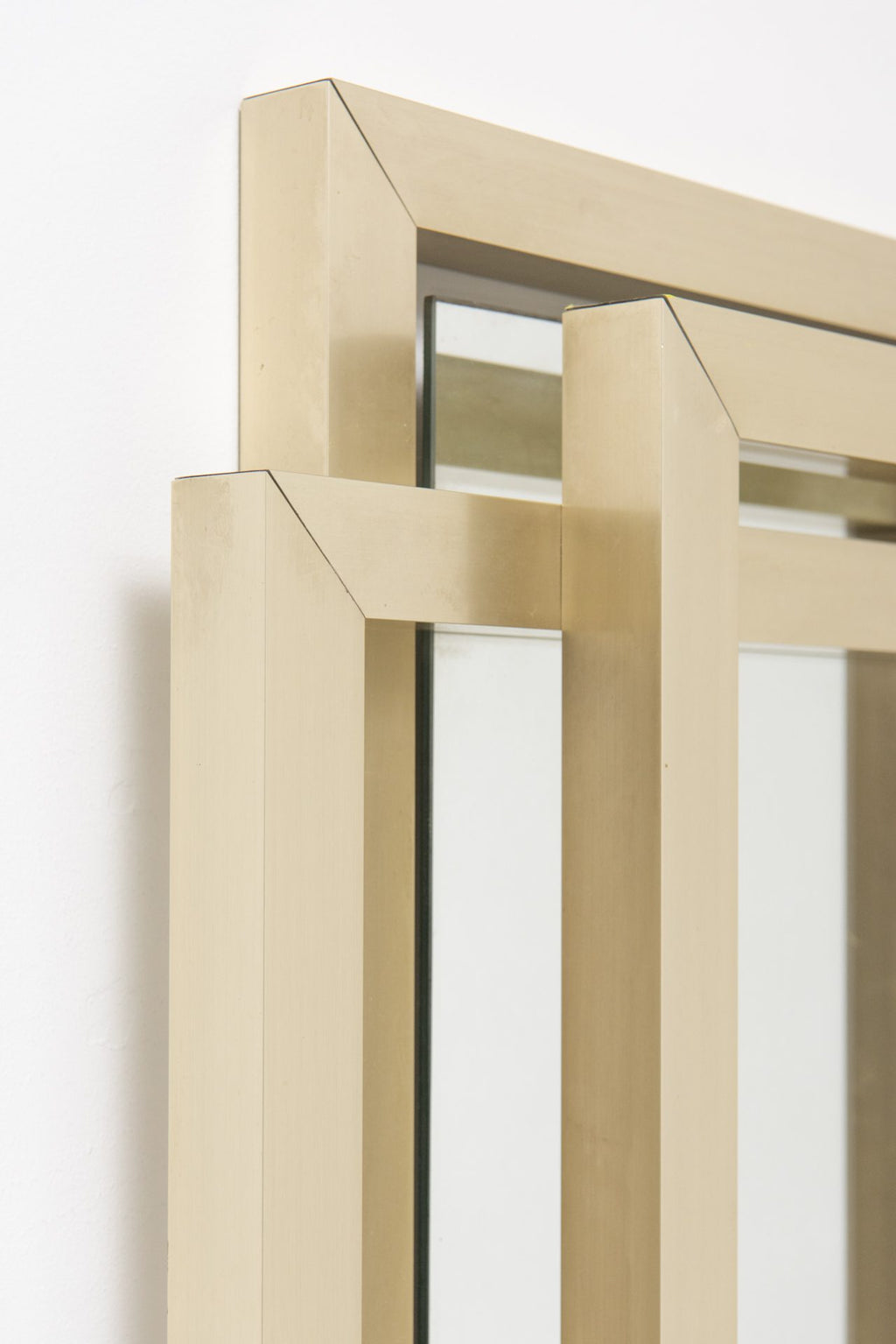 Philippe Jean Sculptural mirror in brass, 1970s