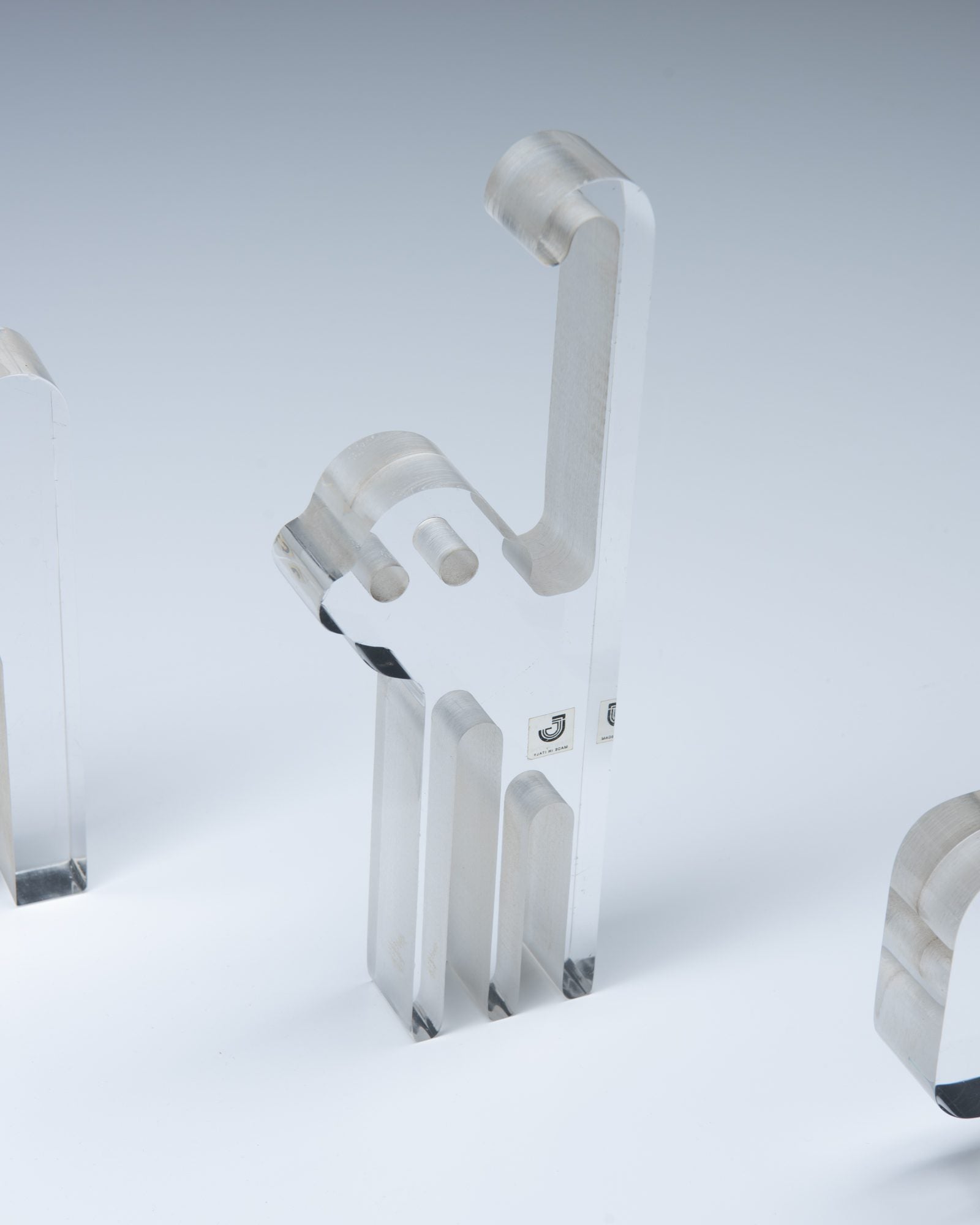 Silvio Russo Set of Sculptures in Lucite