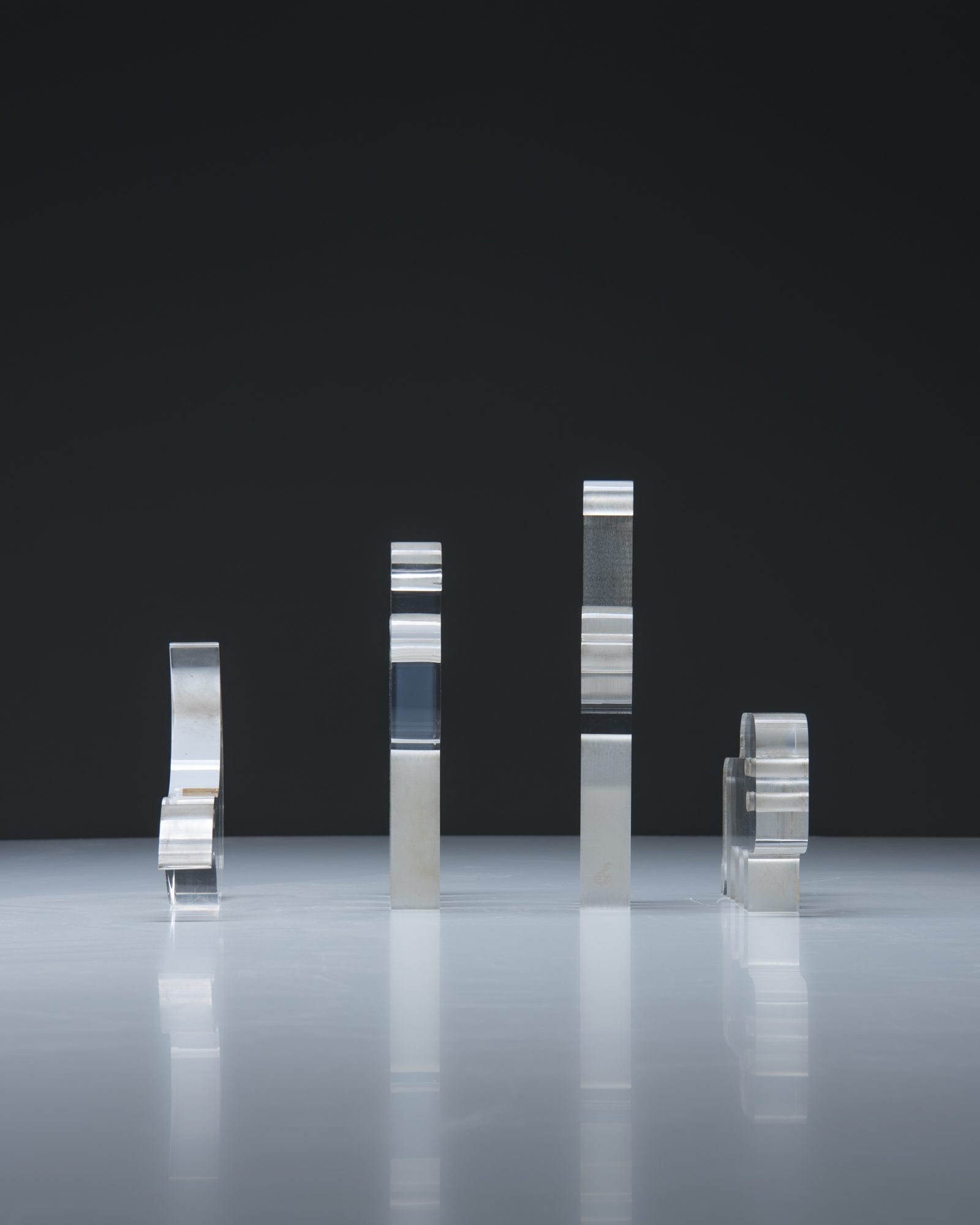 Silvio Russo Set of Sculptures in Lucite