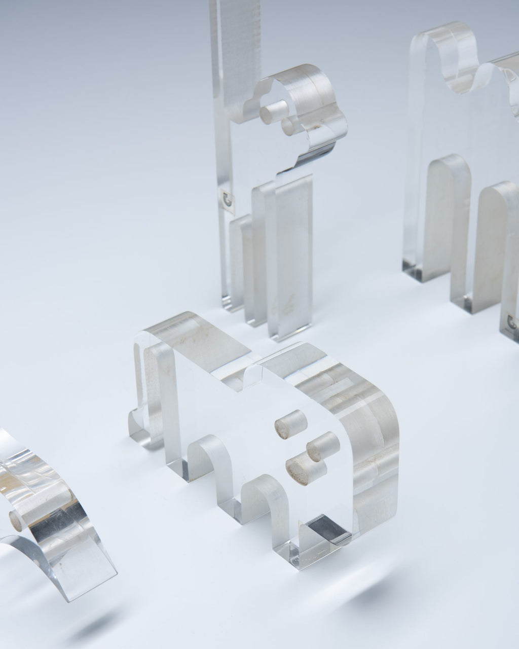 Silvio Russo Set of Sculptures in Lucite