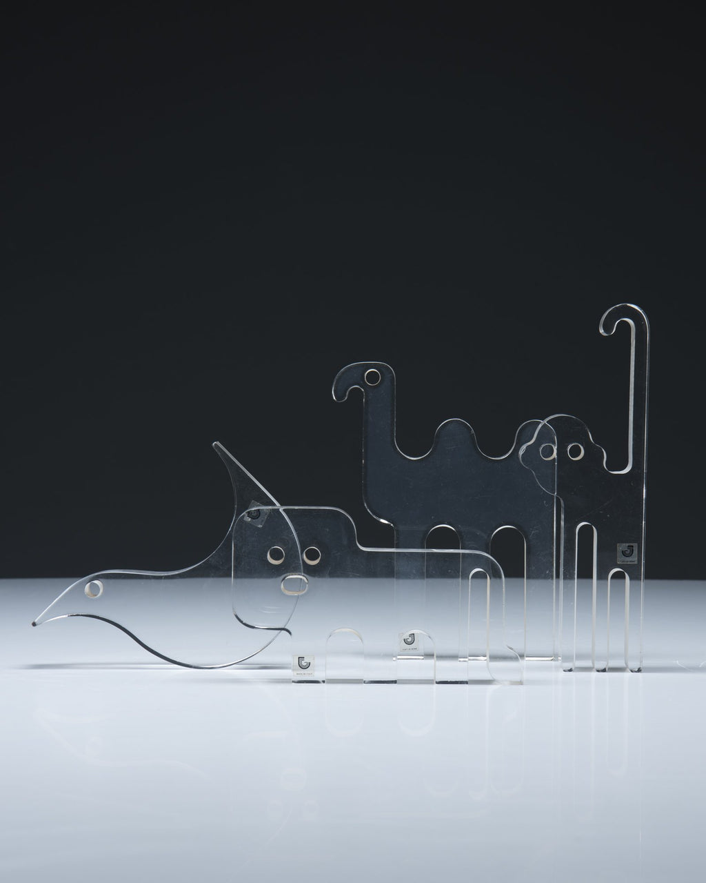 Silvio Russo Set of Sculptures in Lucite