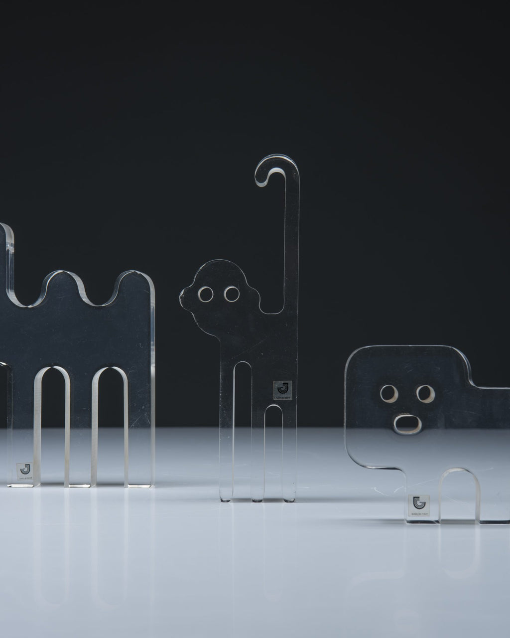 Silvio Russo Set of Sculptures in Lucite
