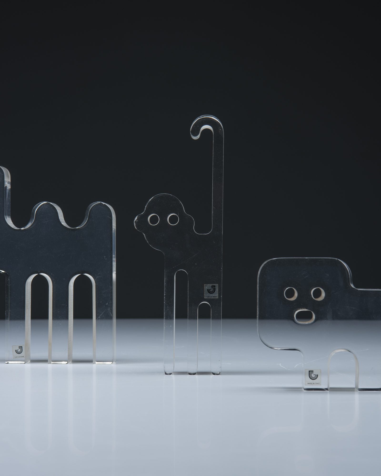 Silvio Russo Set of Sculptures in Lucite