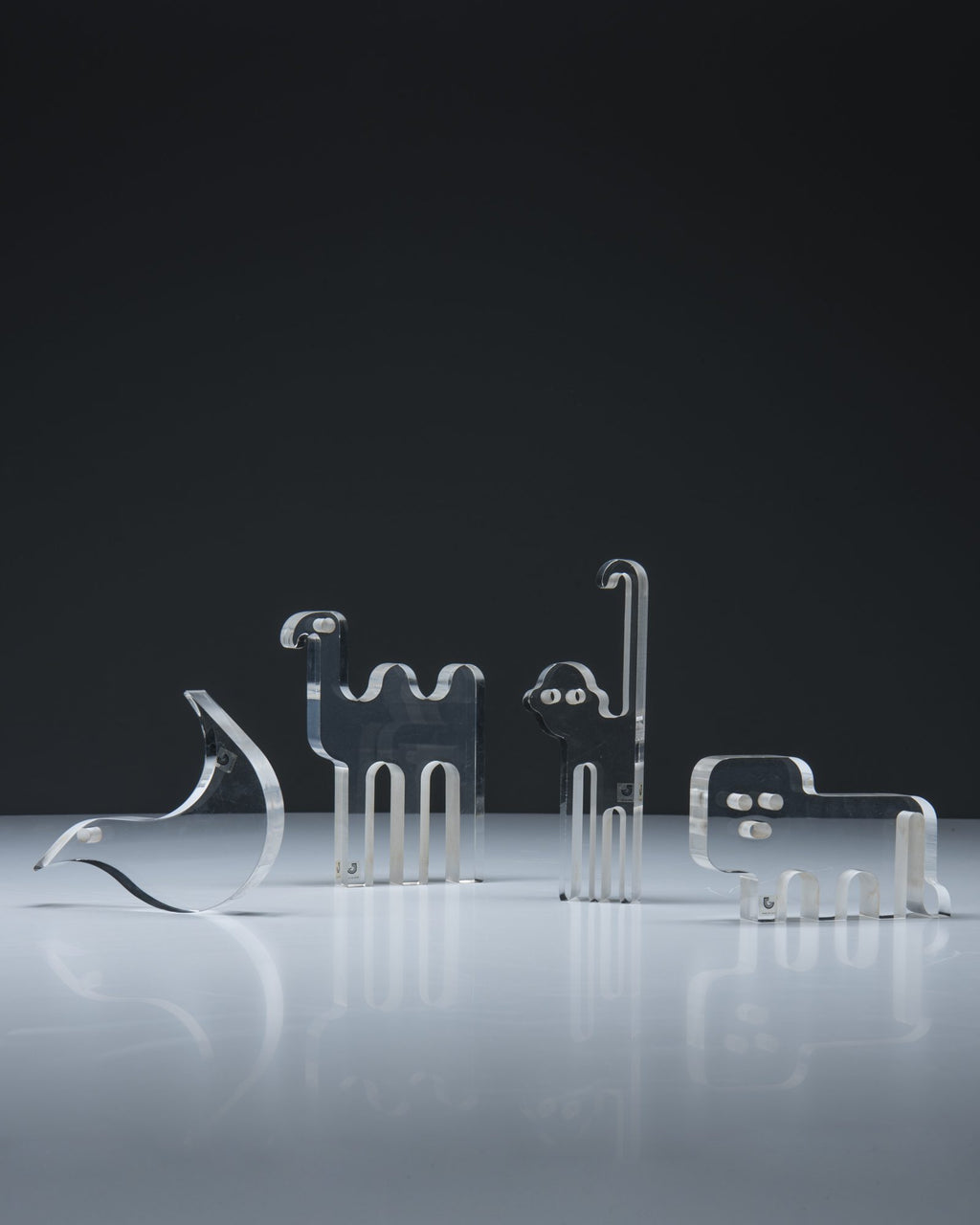 Silvio Russo Set of Sculptures in Lucite