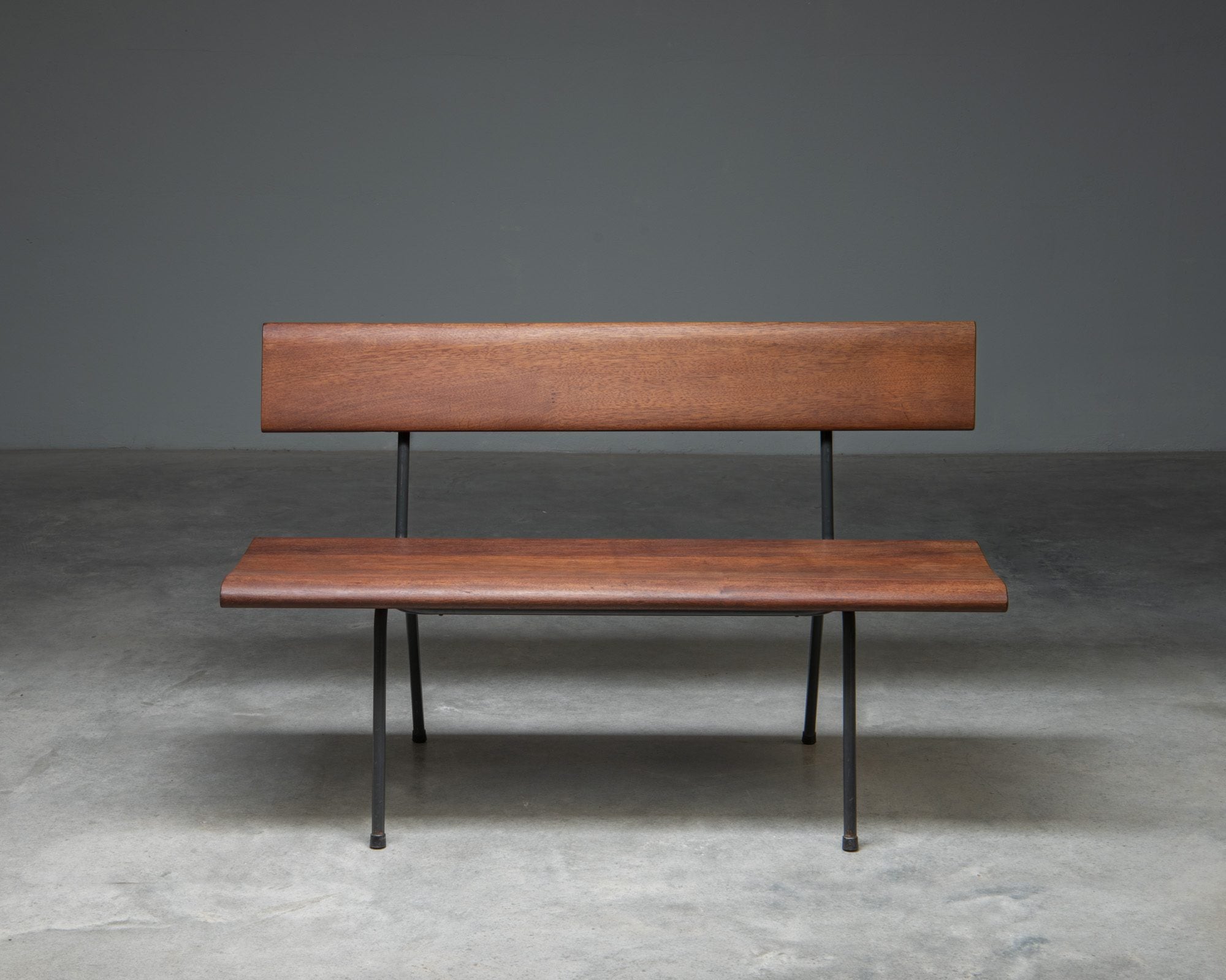 Bench in Solid Teak with Steel Frame
